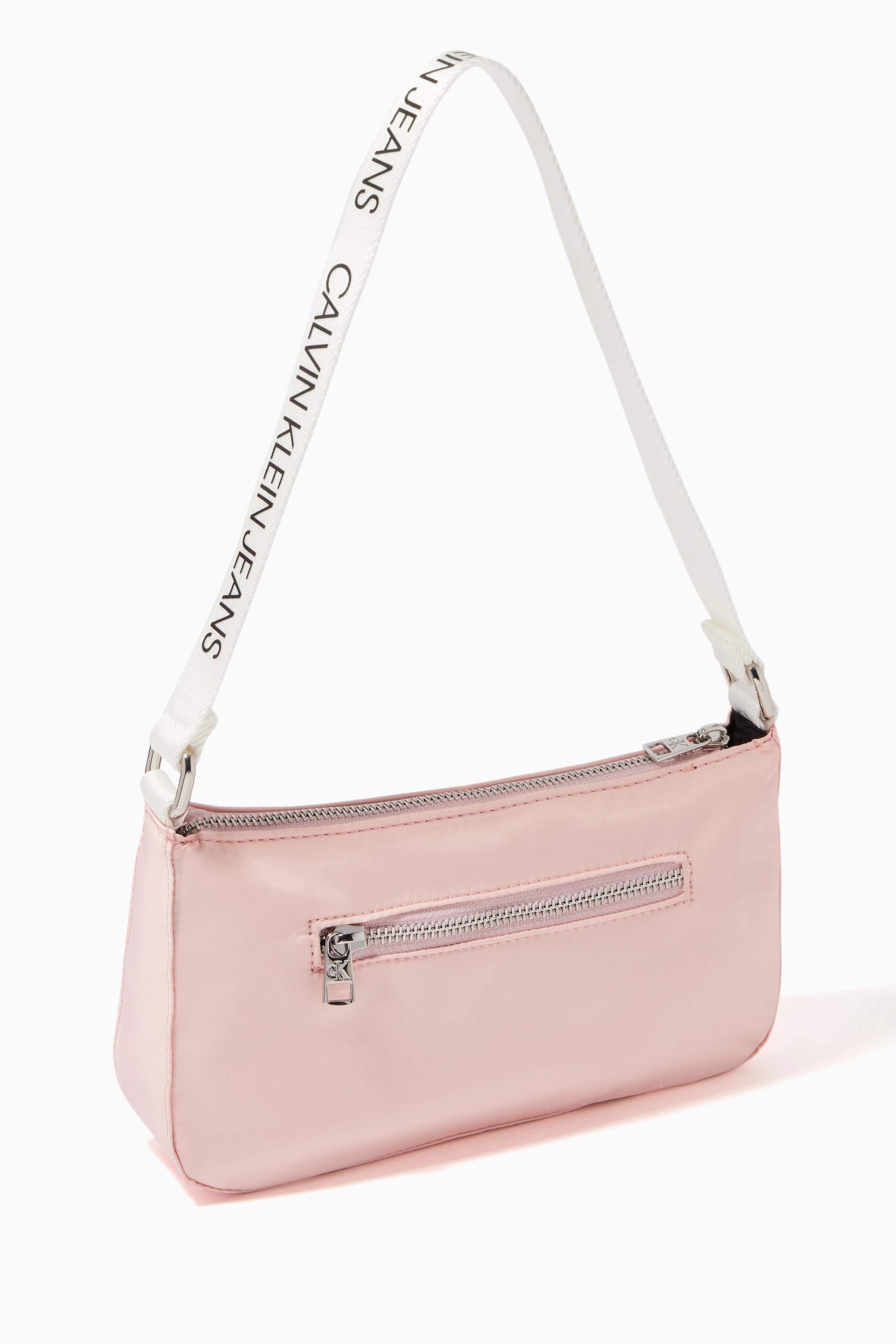 Buy Calvin Klein Pink CK Logo Strap Shoulder Bag in Nylon for