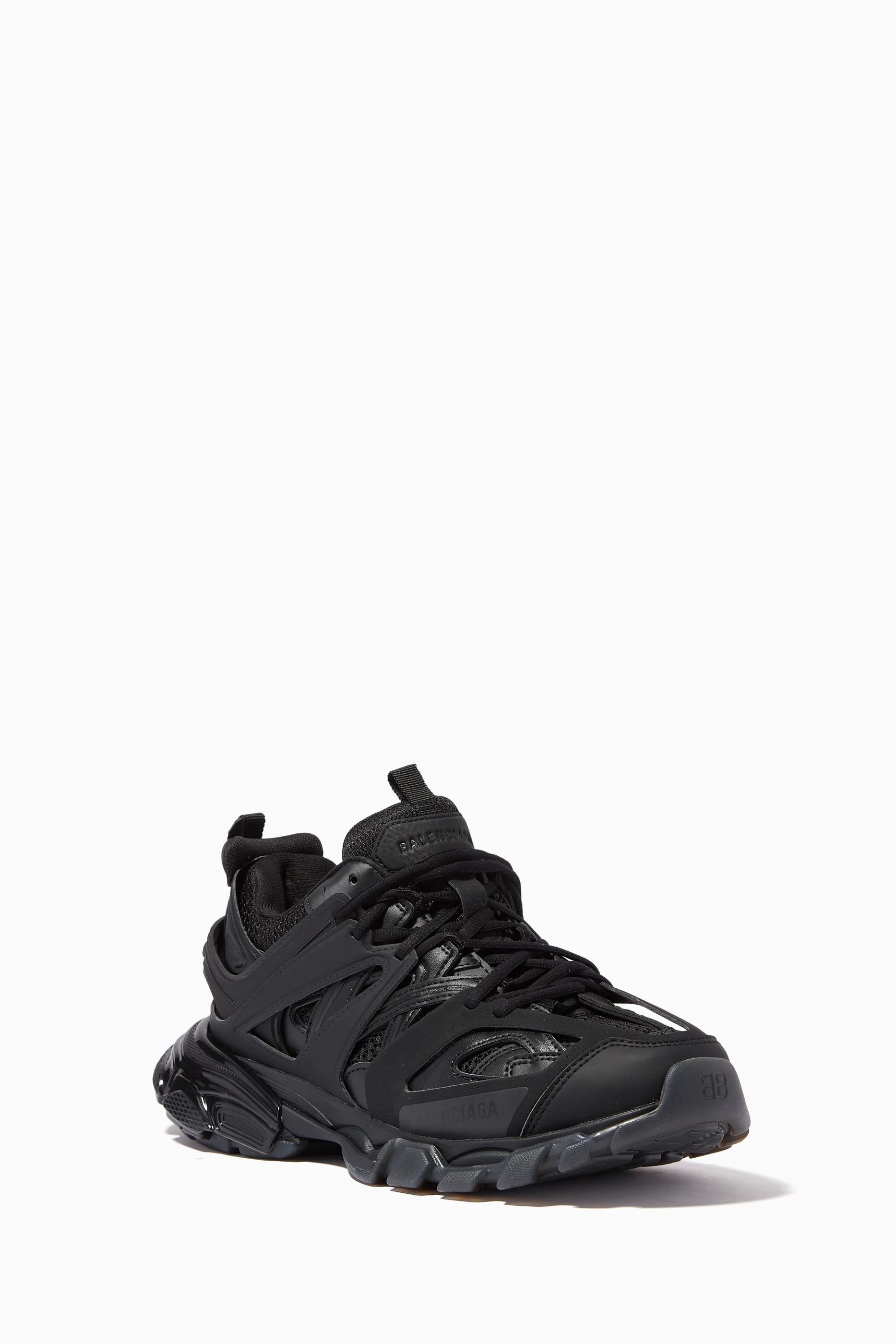 Buy Balenciaga Black Track Clear Sole Sneakers in Mesh Nylon