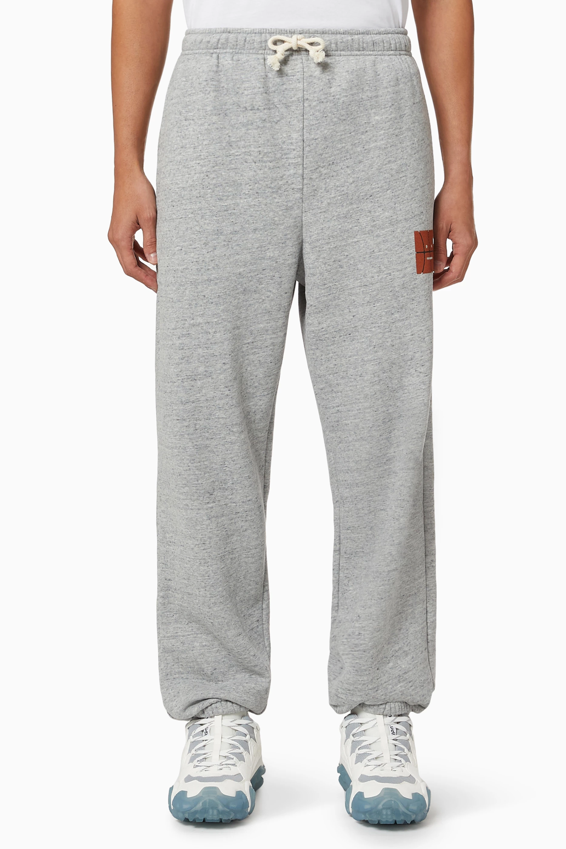 Buy Acne Studios Grey Frack Basketball Face Sweatpants in Cotton Blend Fleece for Men in UAE Ounass