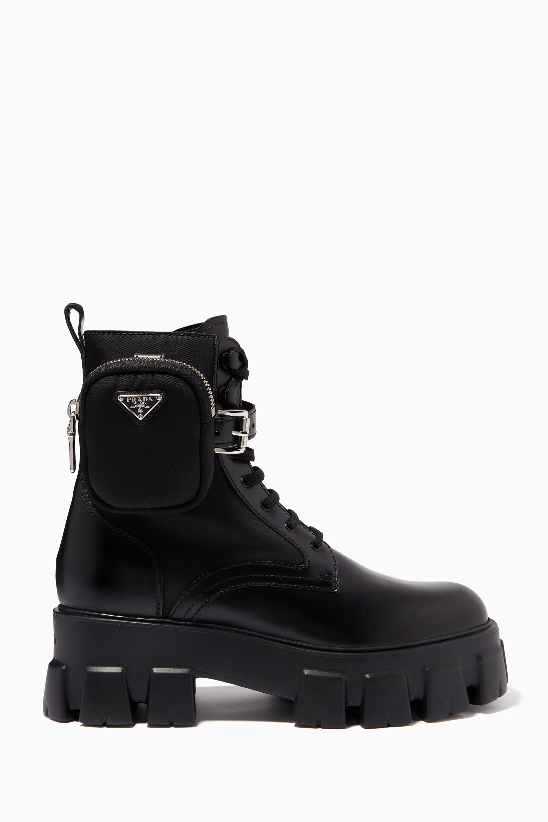 Prada combat boots sale clearance