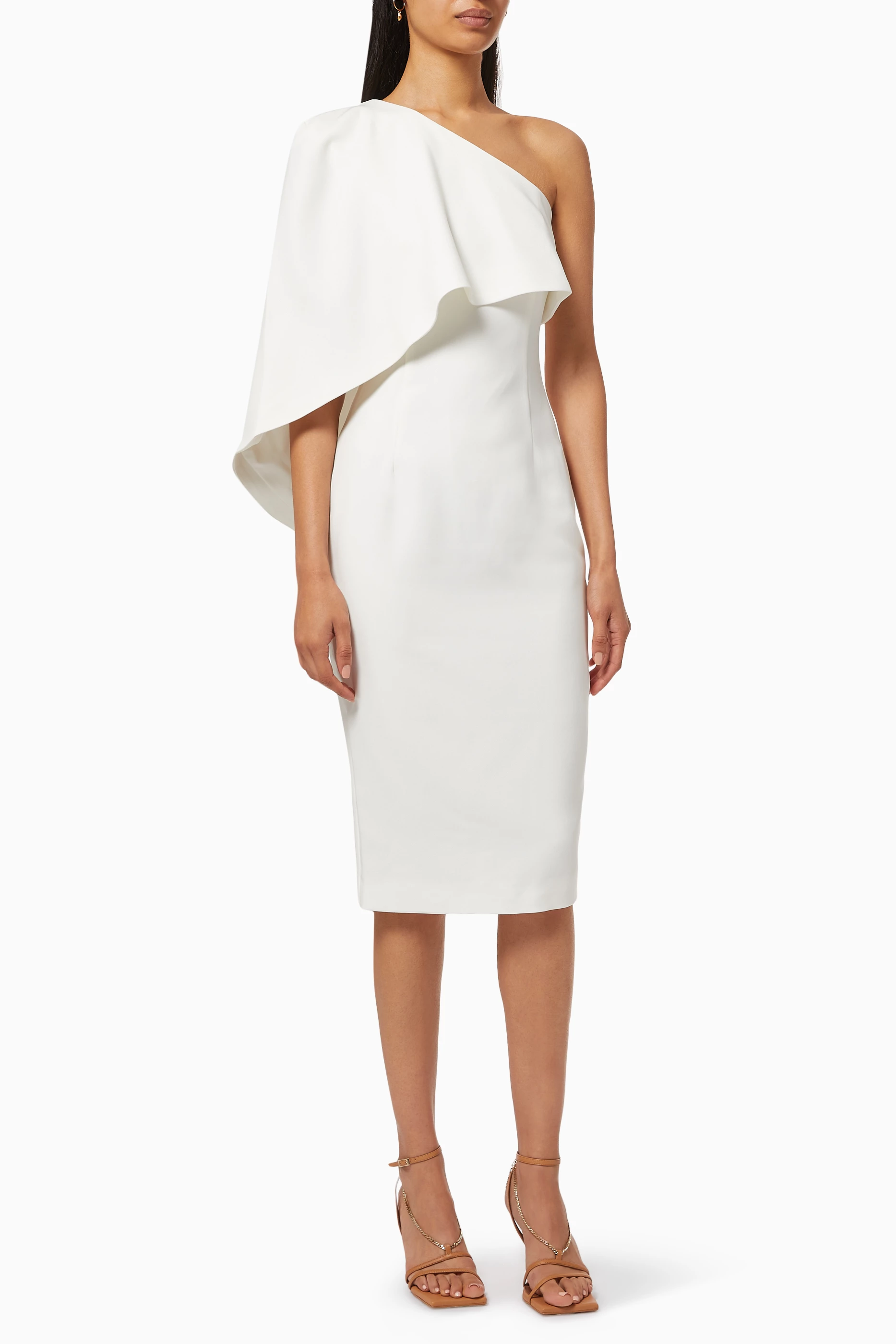 One shoulder dress shop white