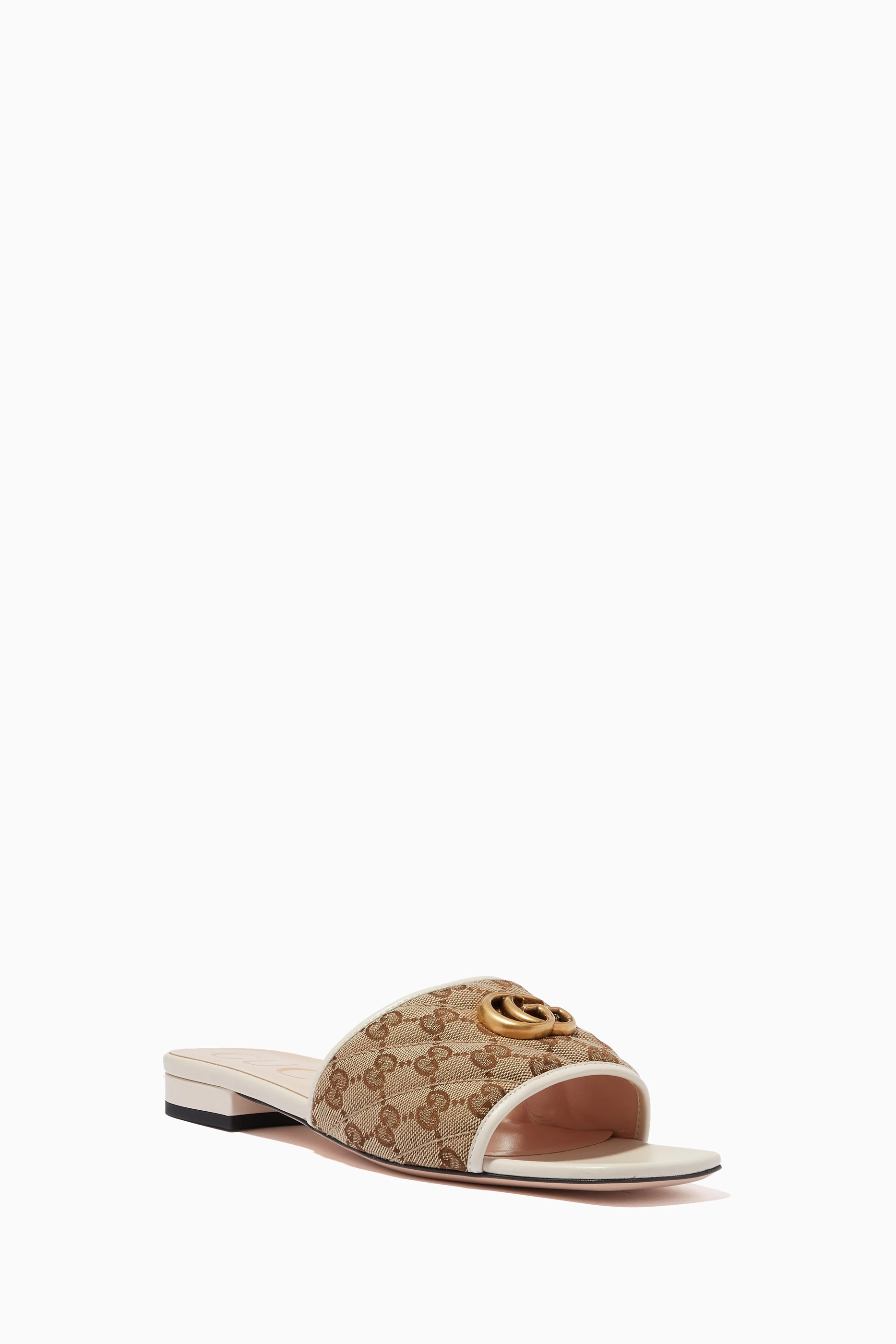 Canvas gucci discount slides women