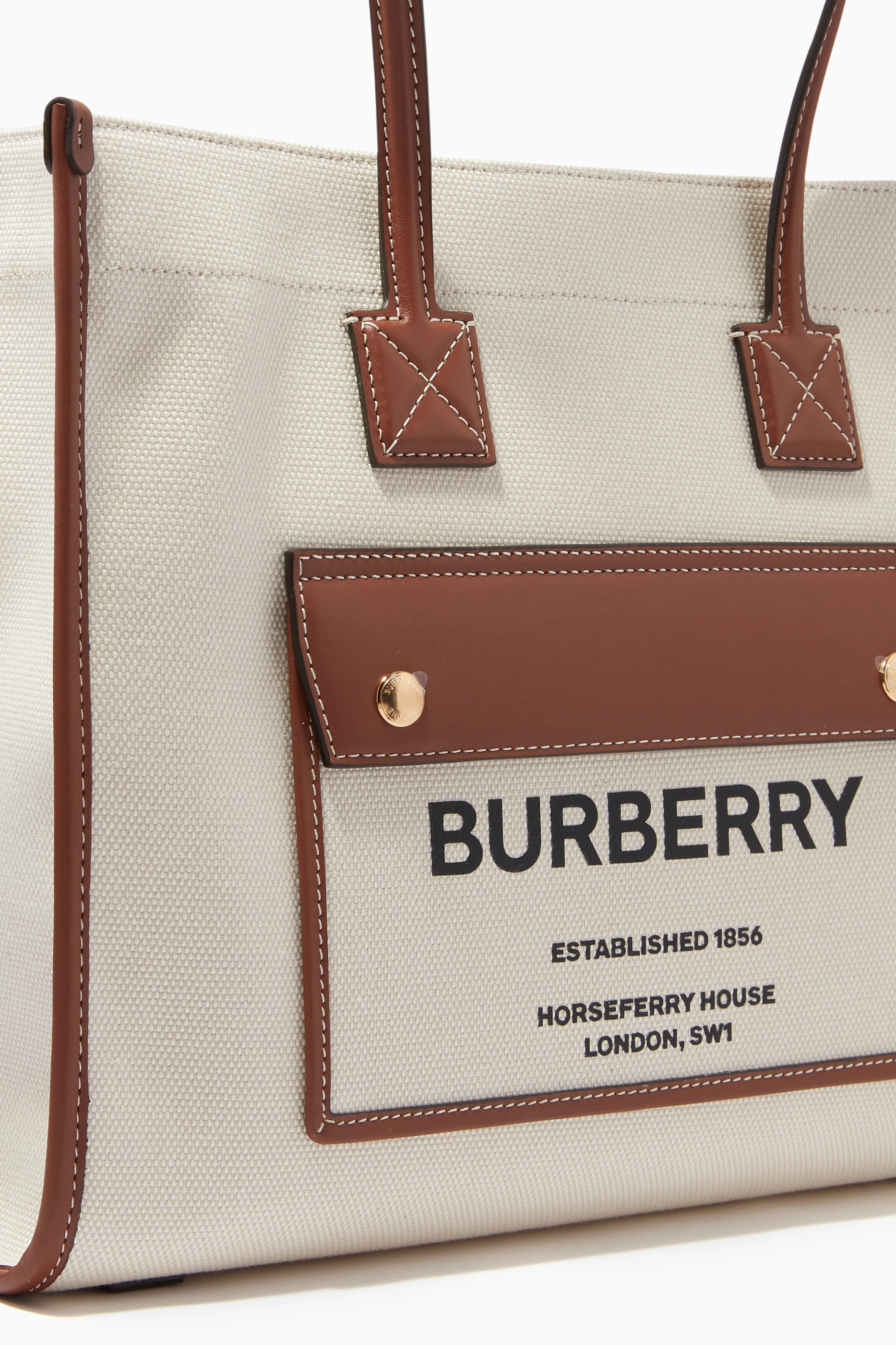 Canvas leather tote bag top