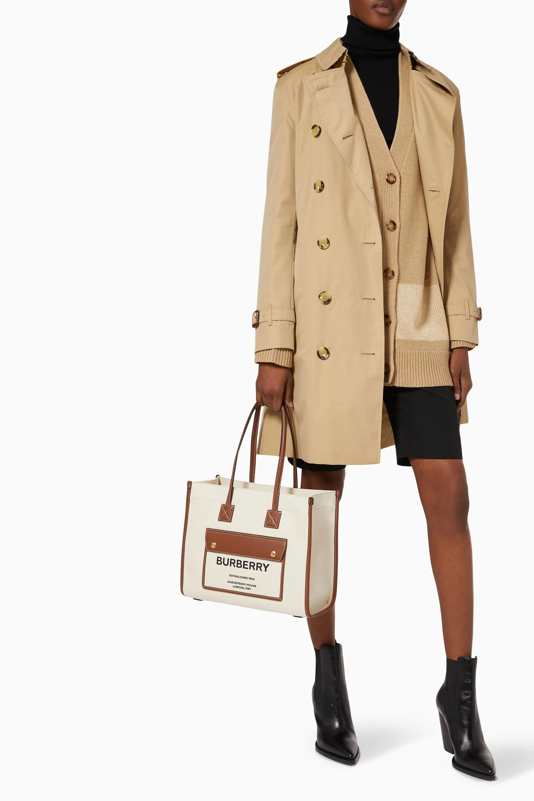Canvas tote discount bag burberry