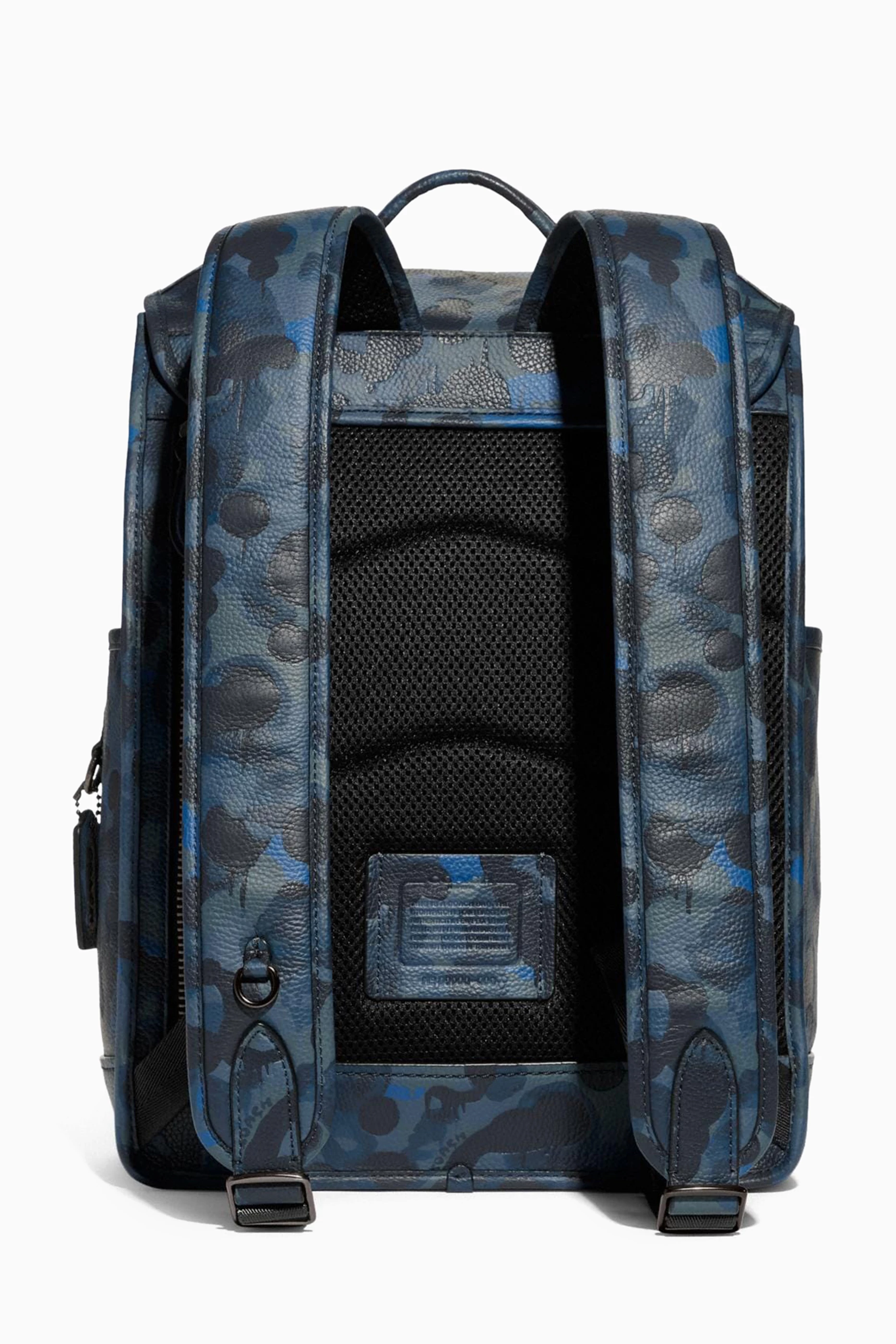 Buy Coach Blue League Flap backpack in Camo Print Leather for Men
