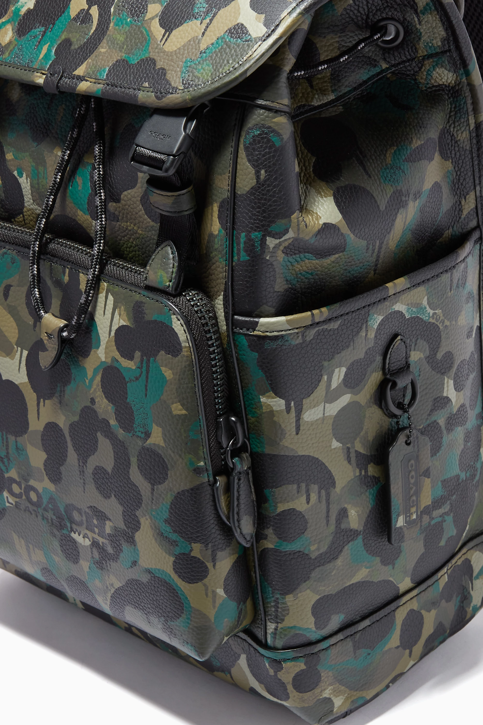 COACH®  League Flap Backpack In Signature Canvas With Camo Print