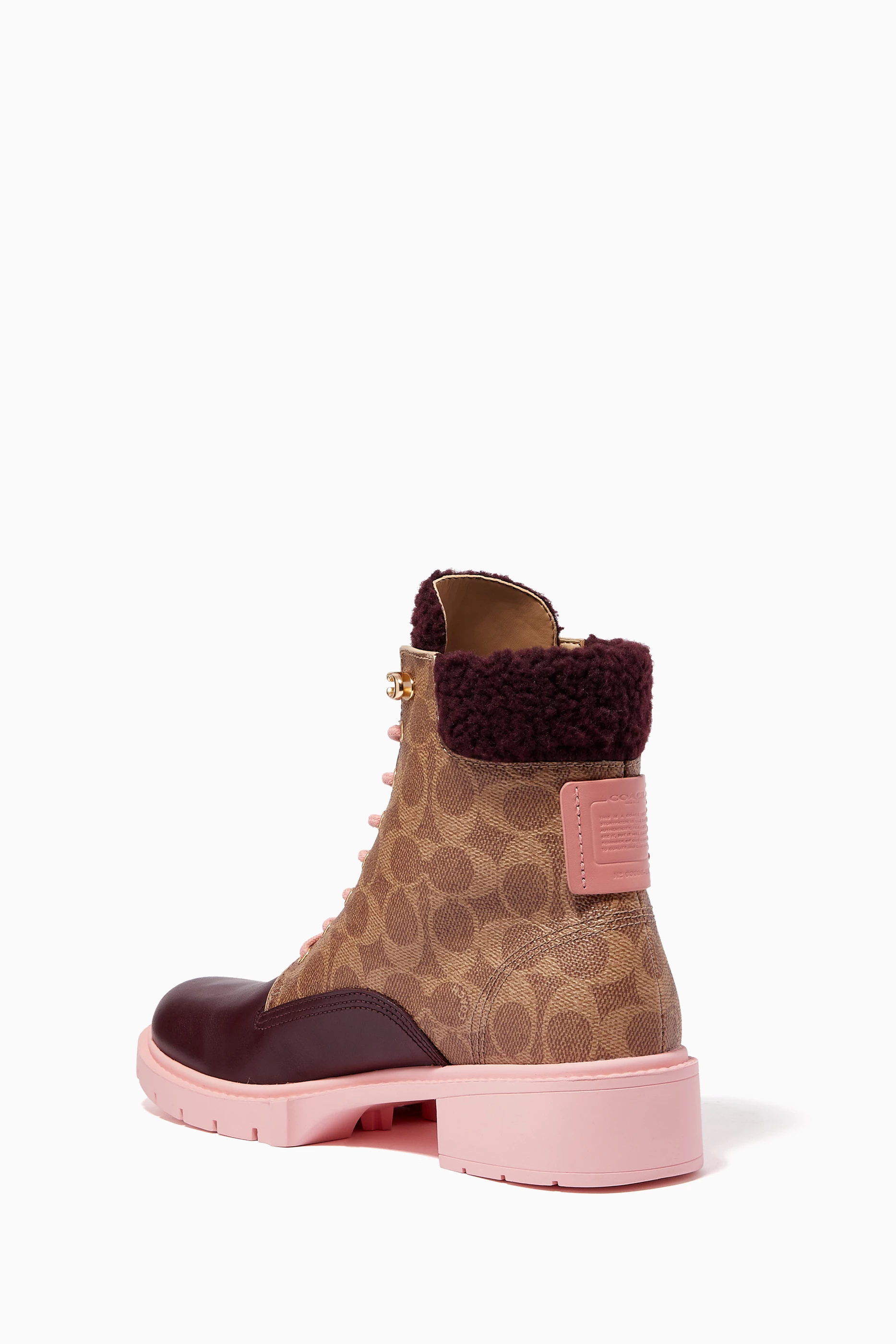 Pink store coach boots