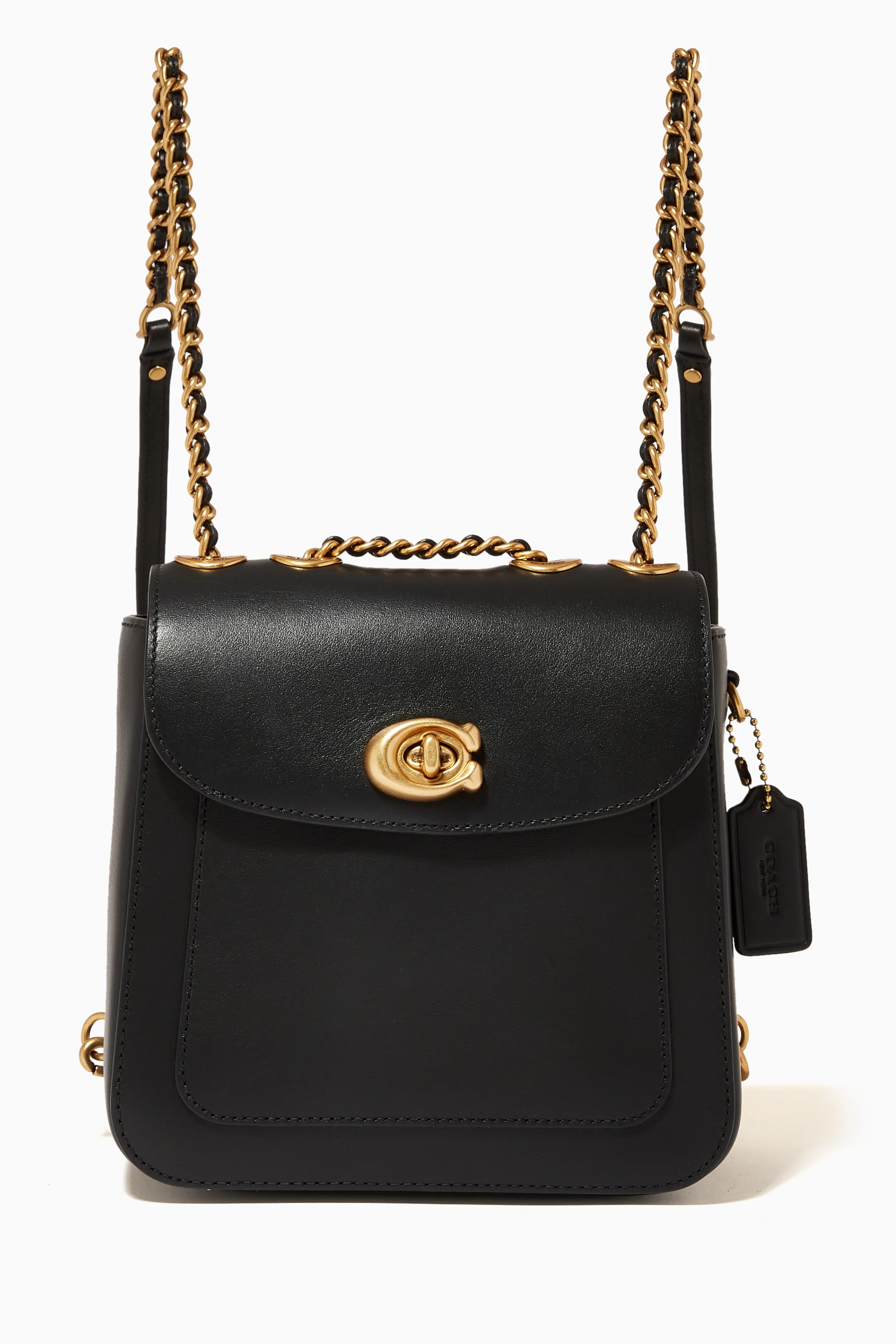 Buy Coach Black Madison Convertible Backpack 18 in Leather for Women in UAE Ounass