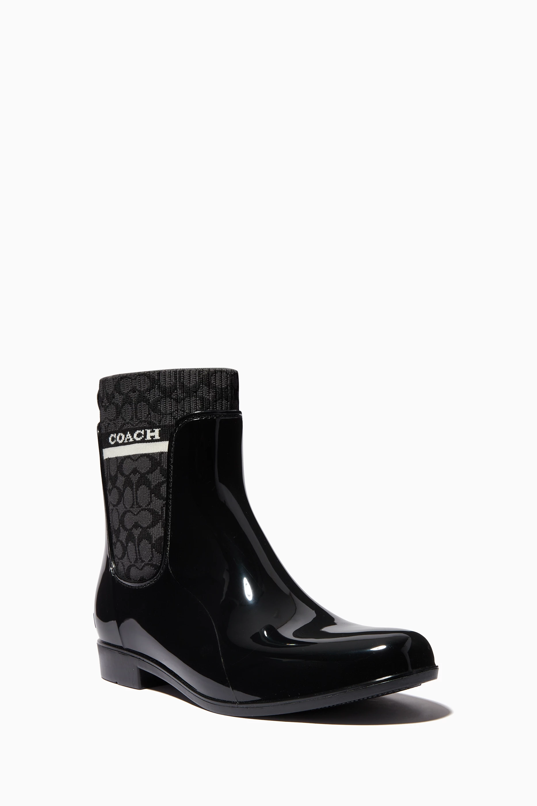 Buy Coach Black Rivington Rain Booties in Rubber for Women in UAE