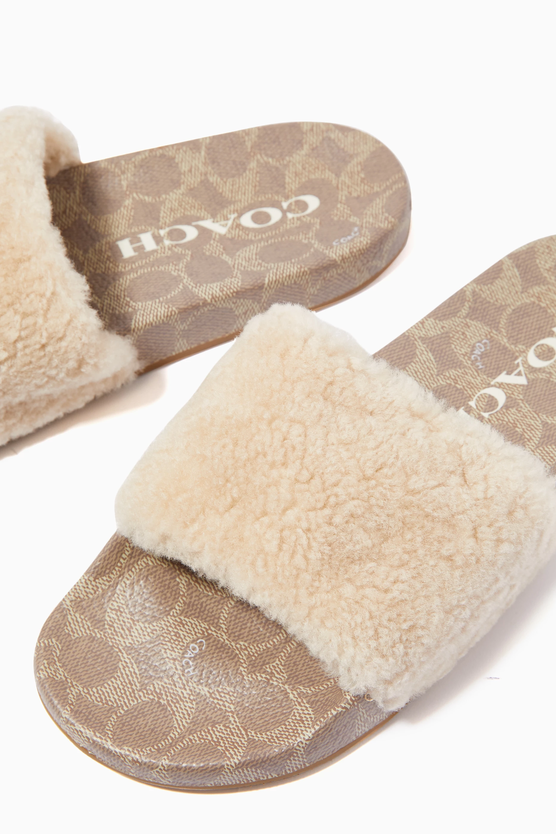 Coach discount shearling slides