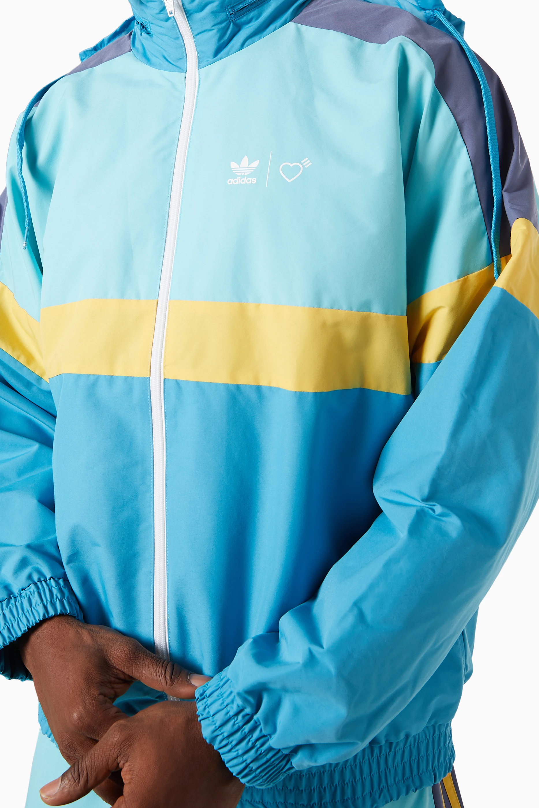 Buy adidas Blue Human Made Windbreaker in Recycled Nylon for Men