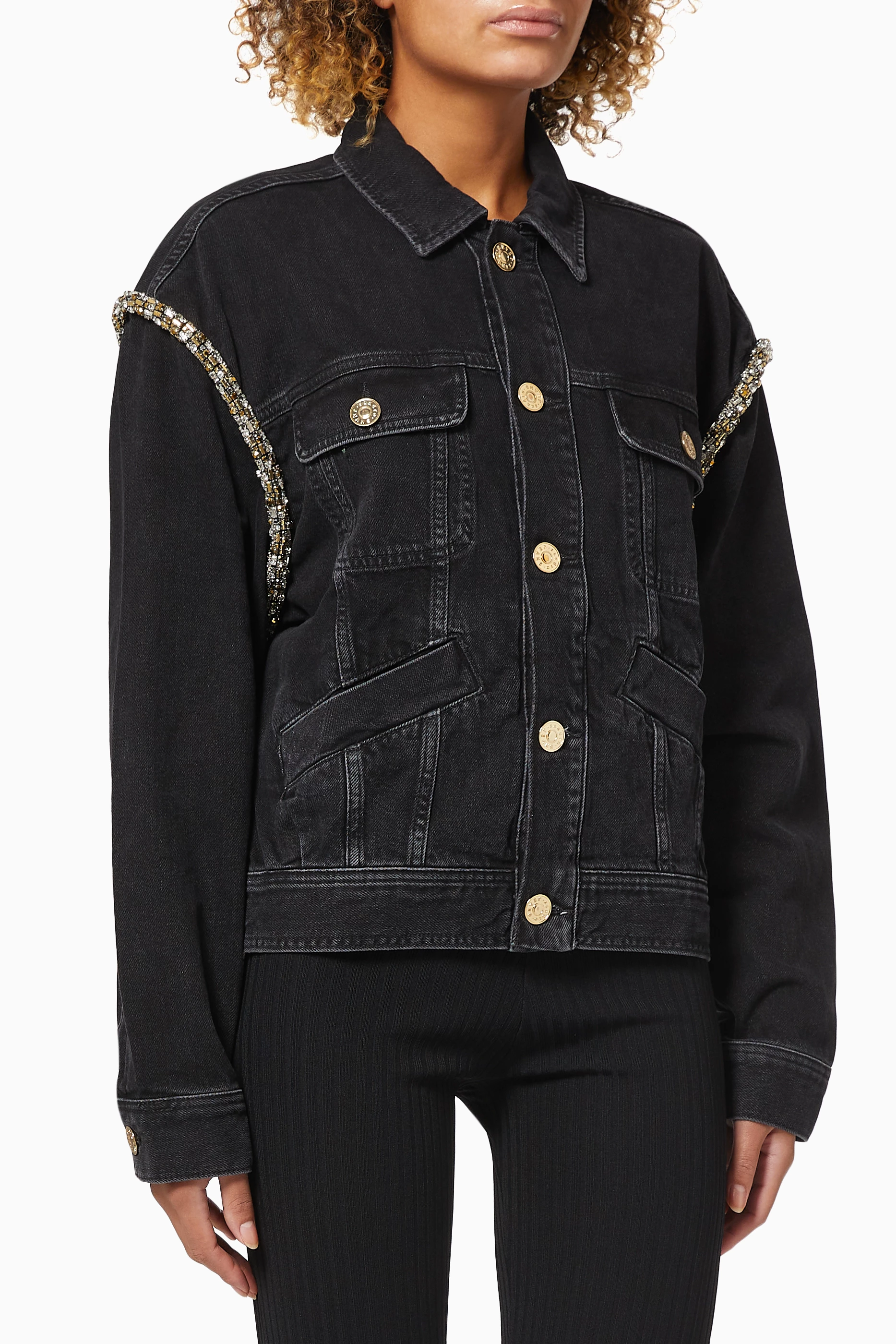 Sandro denim top jacket womens