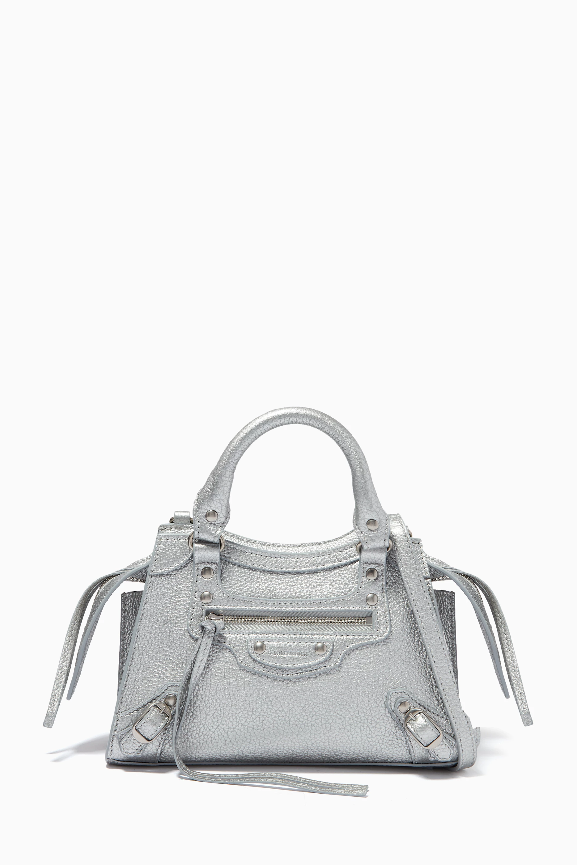 Balenciaga mini city bag silver outlet