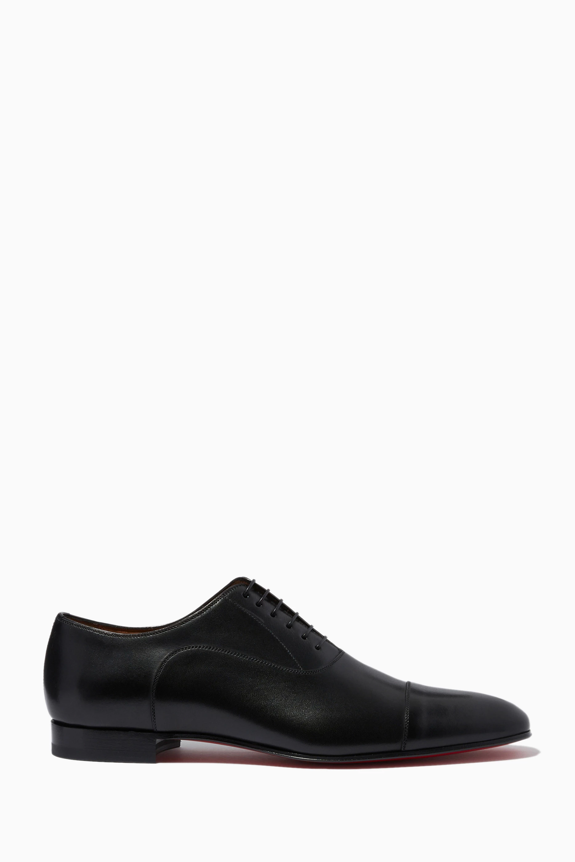 Buy Christian Louboutin Black Greggo City Shoes in Leather for Men