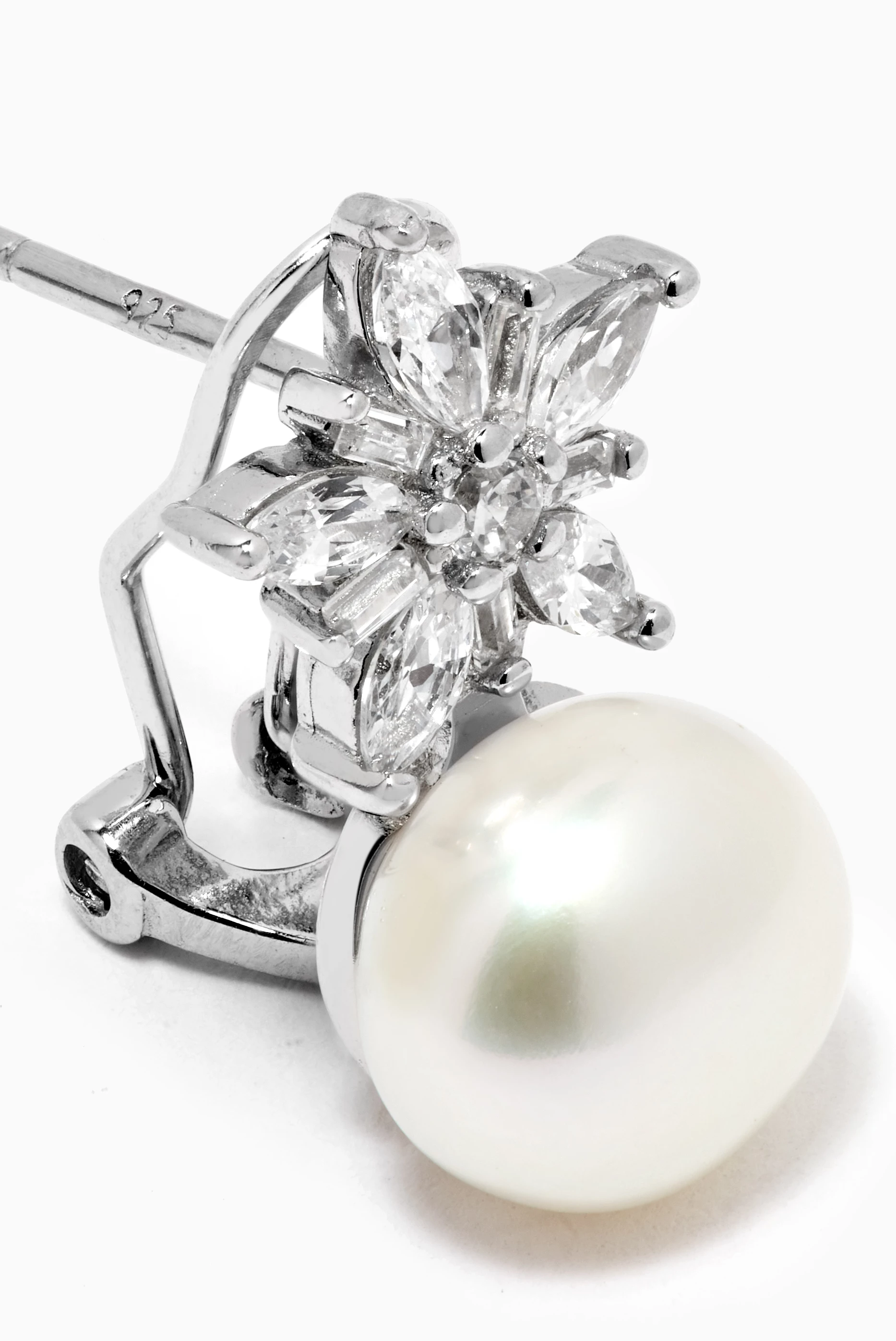 Silver earrings sales with pearl
