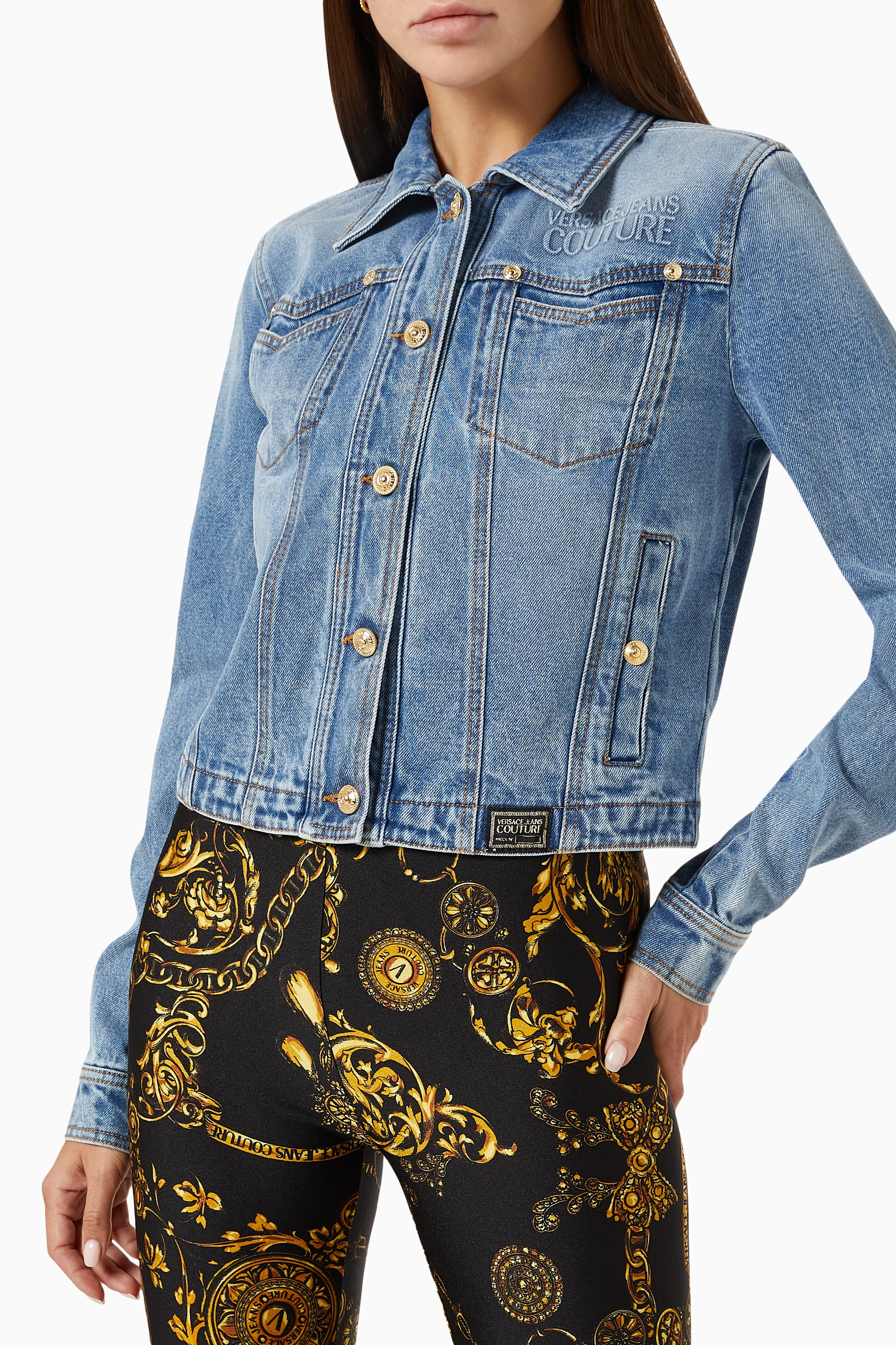 Versace denim clearance jacket womens