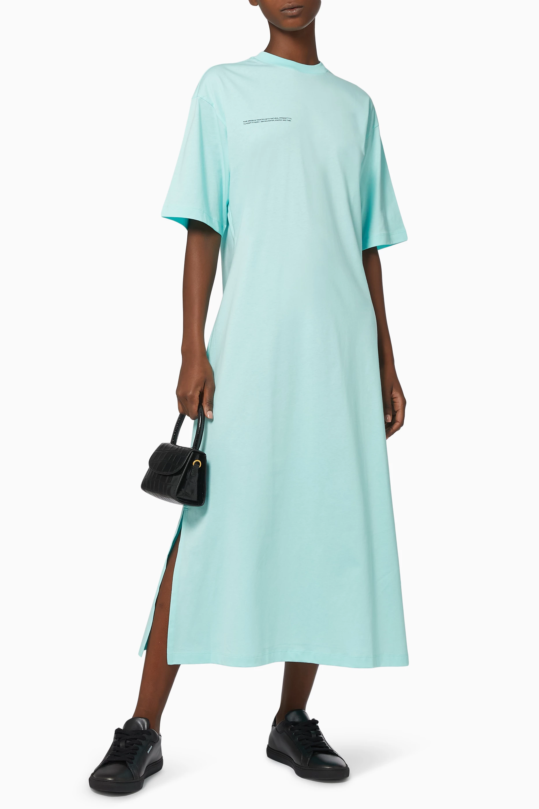 Buy PANGAIA Blue Lightweight Organic Cotton Long T shirt Dress for