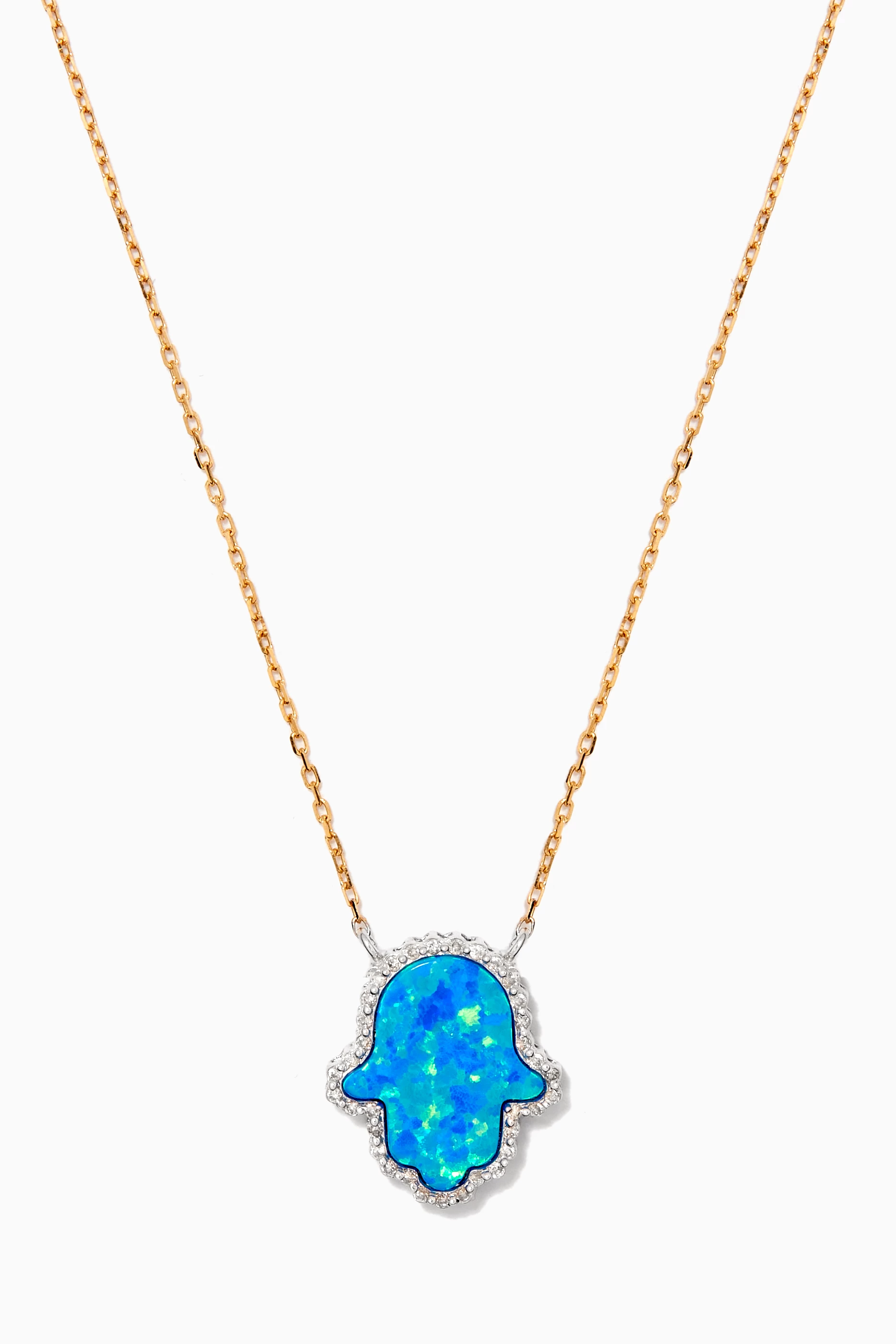 Hamsa gold necklace deals