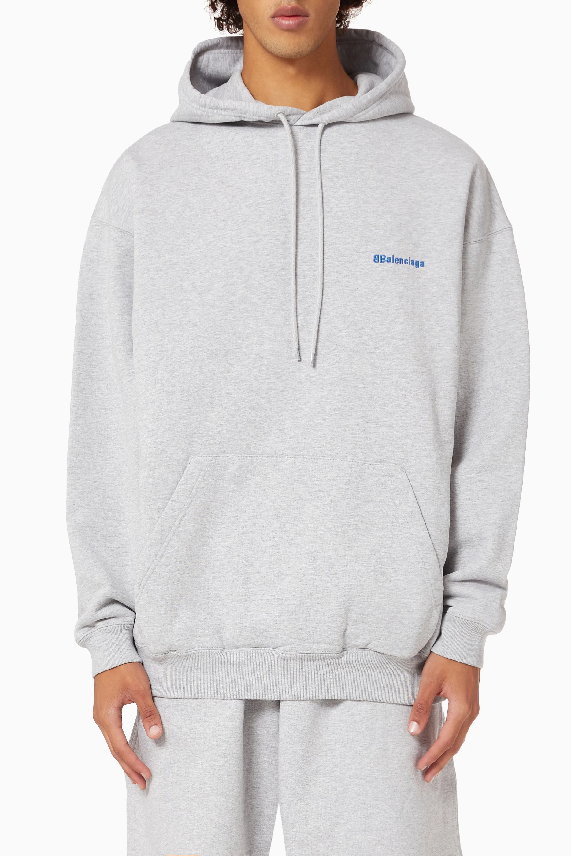 Balenciaga grey logo hoodie outlet