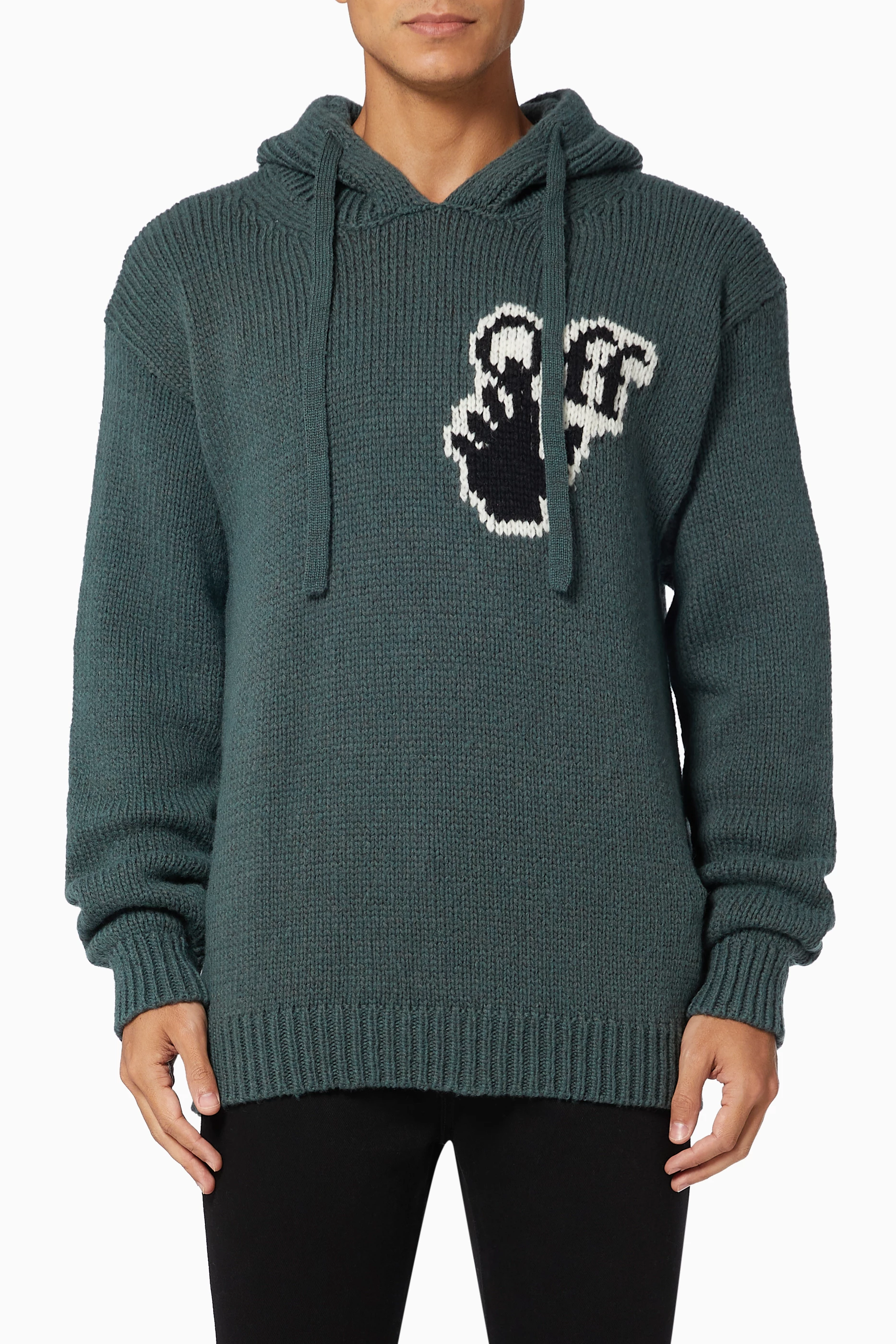Off white deals green hoodie