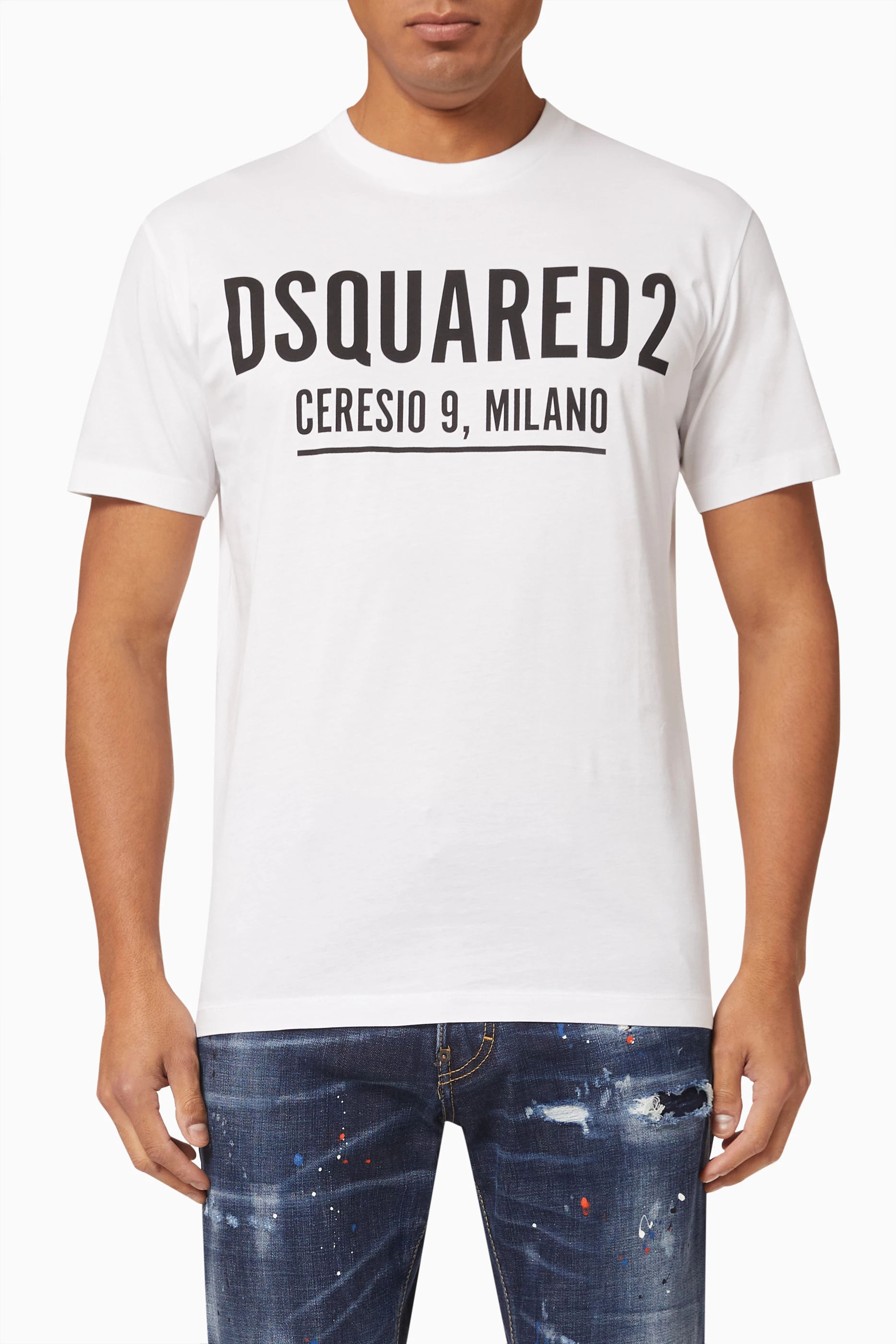 White dsquared new arrivals t shirt