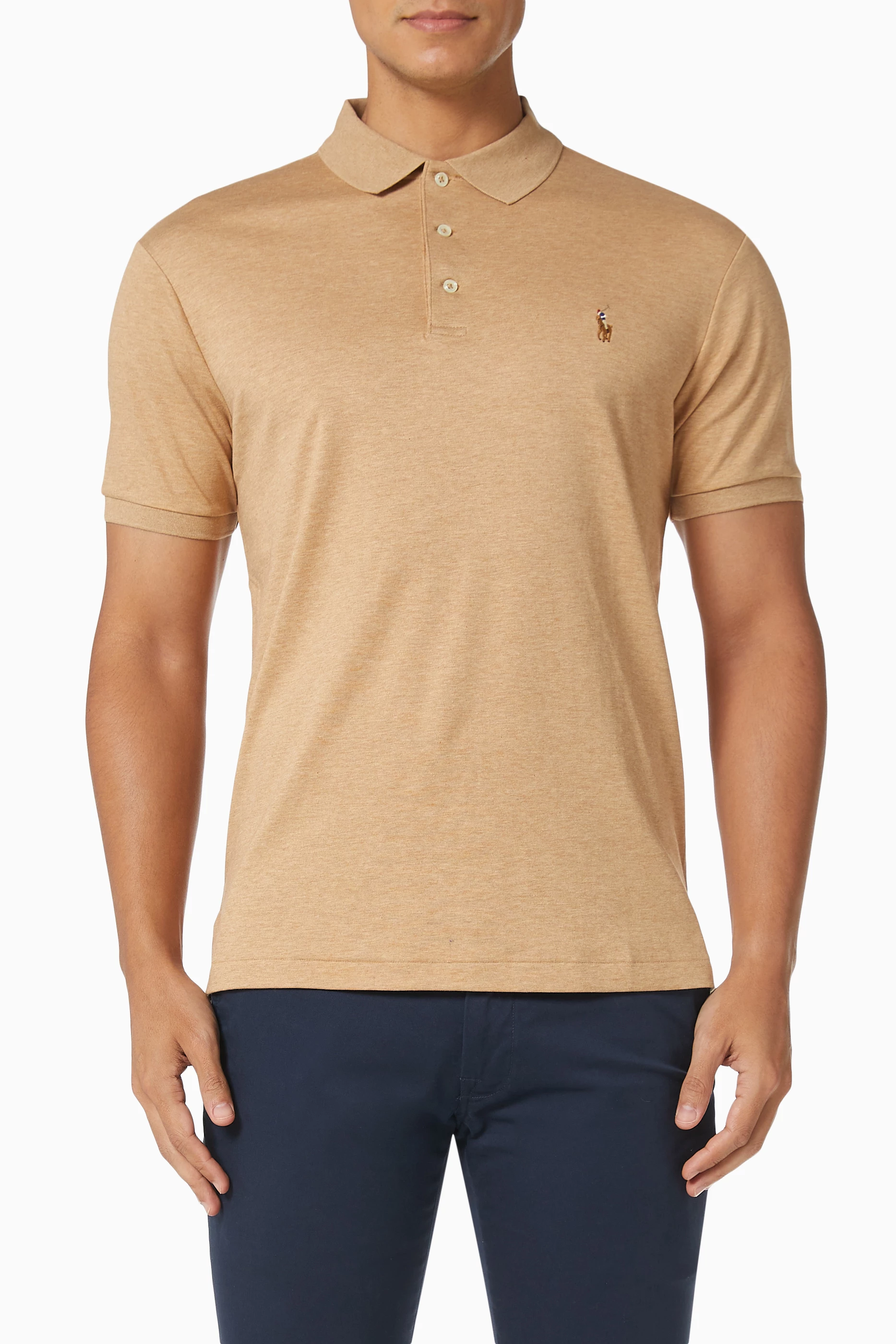 Buy Polo Ralph Lauren Neutral Slim Fit Polo T shirt in Pima Cotton