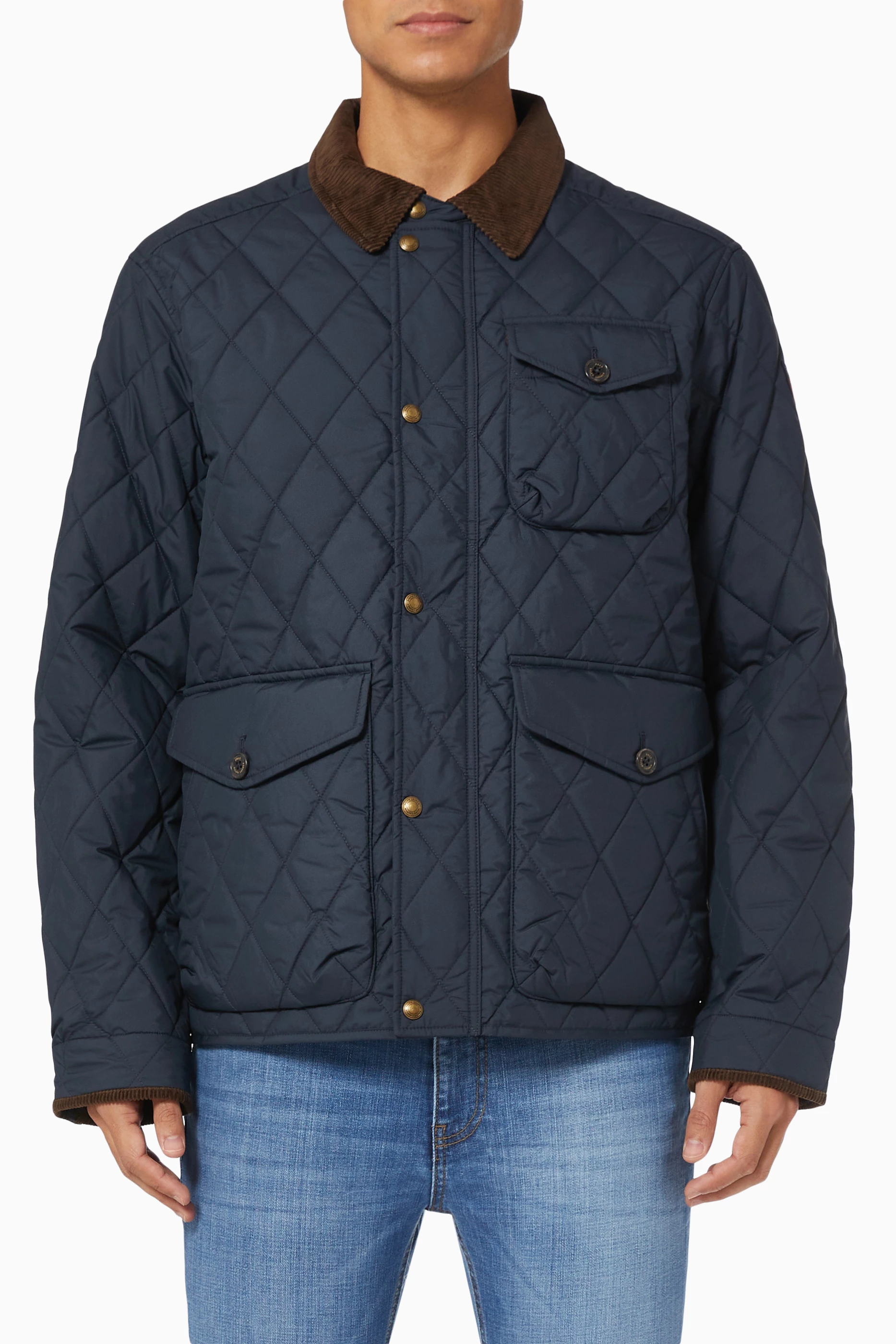 Buy Polo Ralph Lauren Blue Beaton Quilted Jacket in Polyester