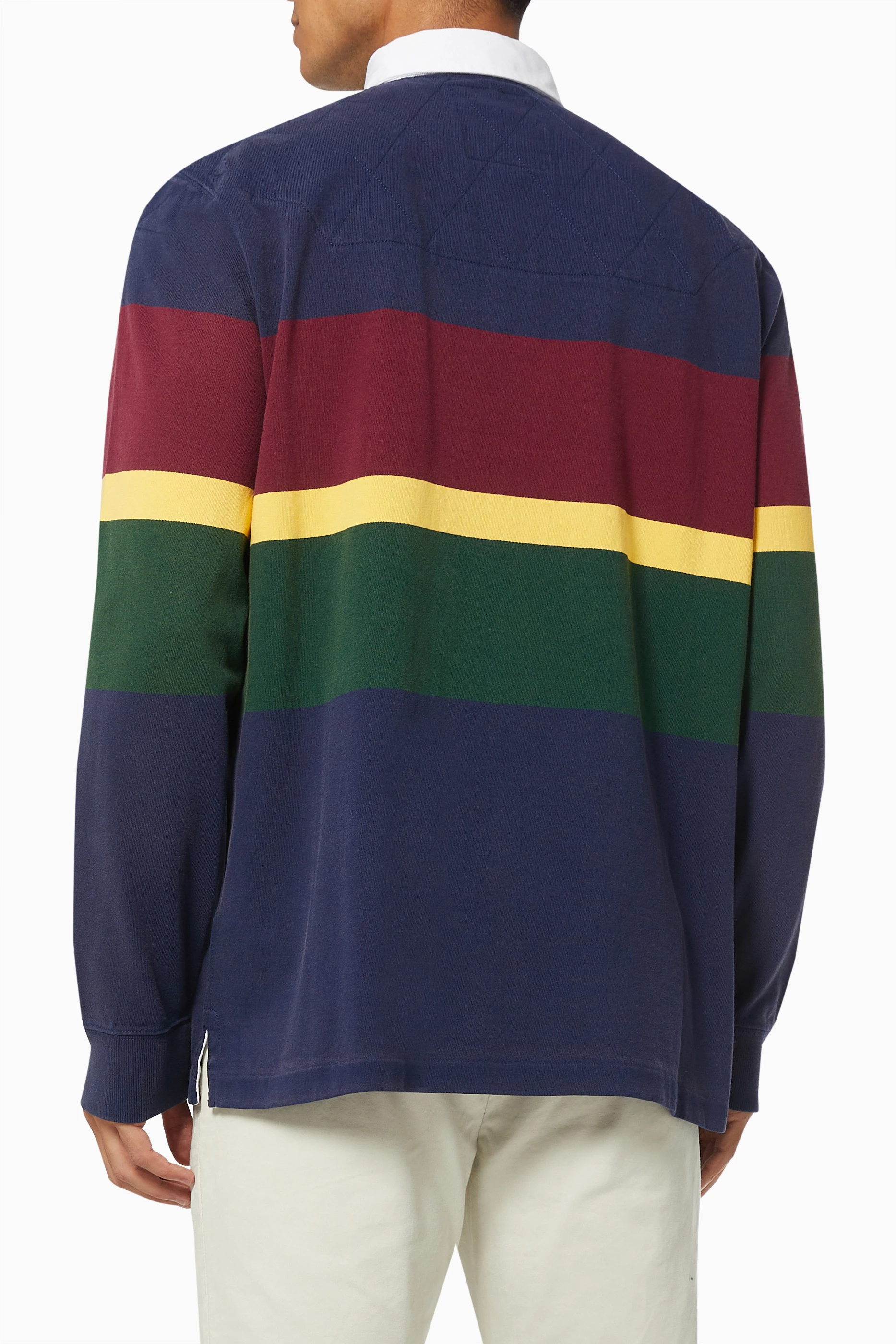 Buy Polo Ralph Lauren Blue Logo Crest Rugby Shirt in Cotton for