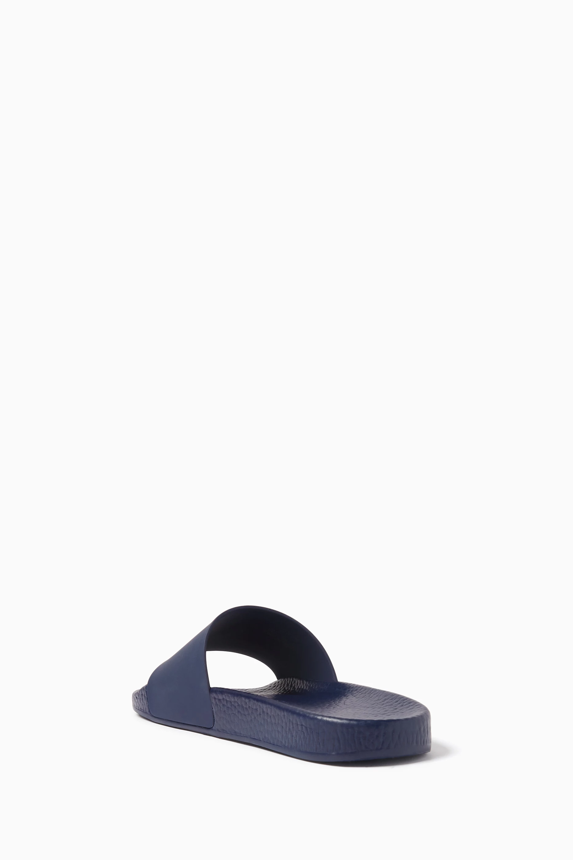 Buy Polo Ralph Lauren Blue Polo Slide Sandals in TPU for Men in