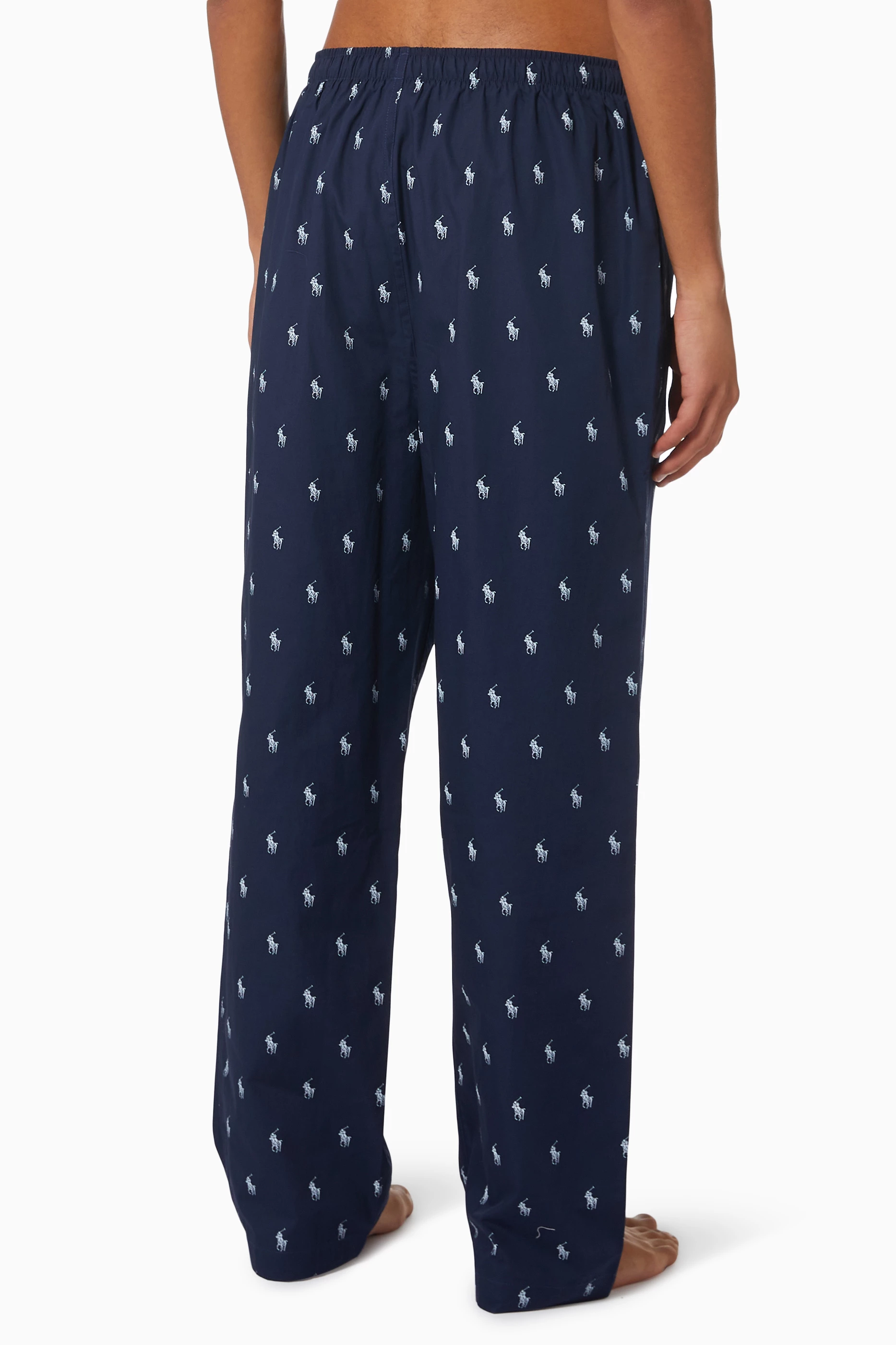Buy Polo Ralph Lauren Blue All over Pony Print Pyjama Pants in Cotton for Men in UAE Ounass