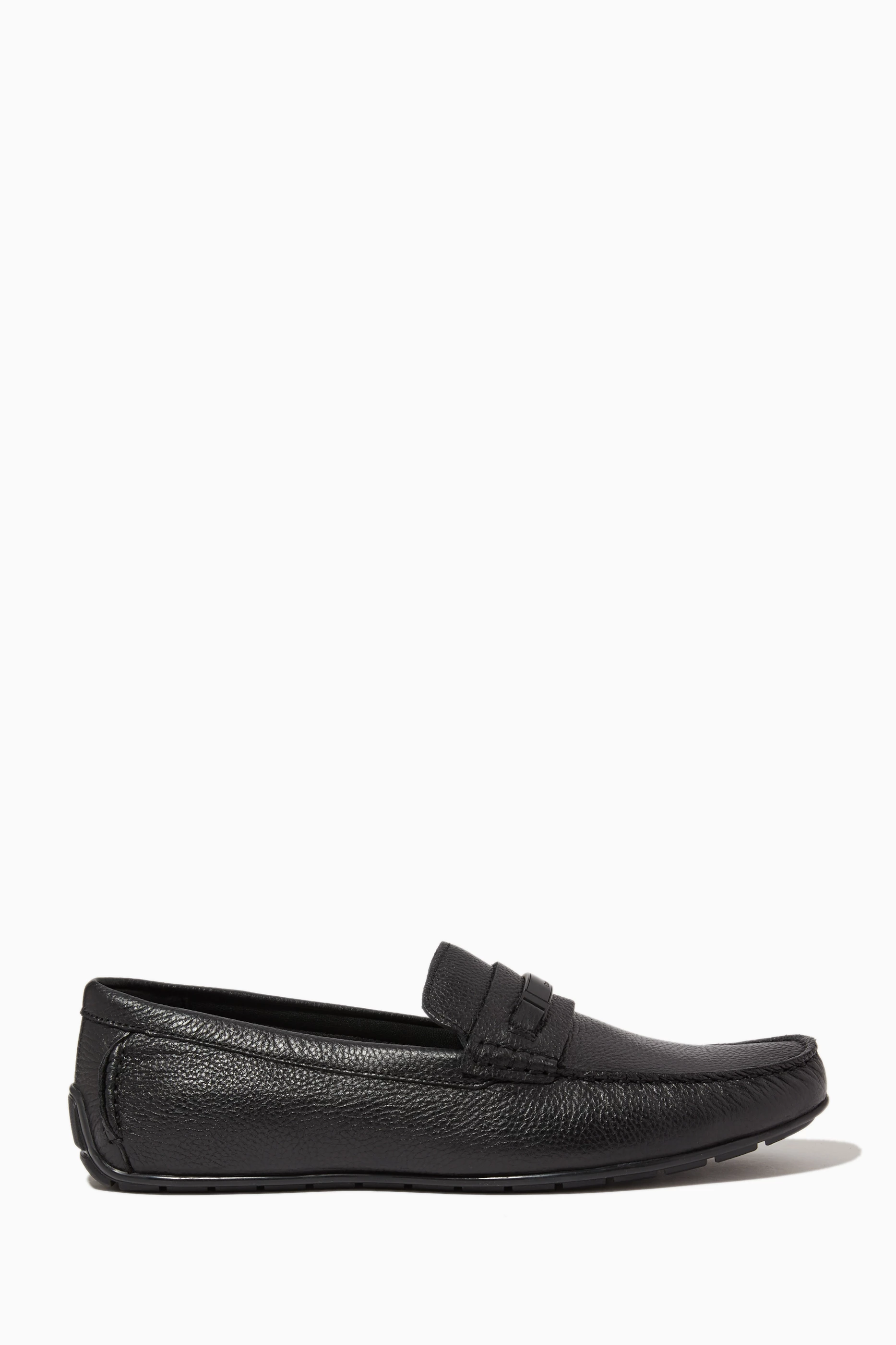 Buy Calvin Klein Black Moccasins in Leather for Men in UAE Ounass