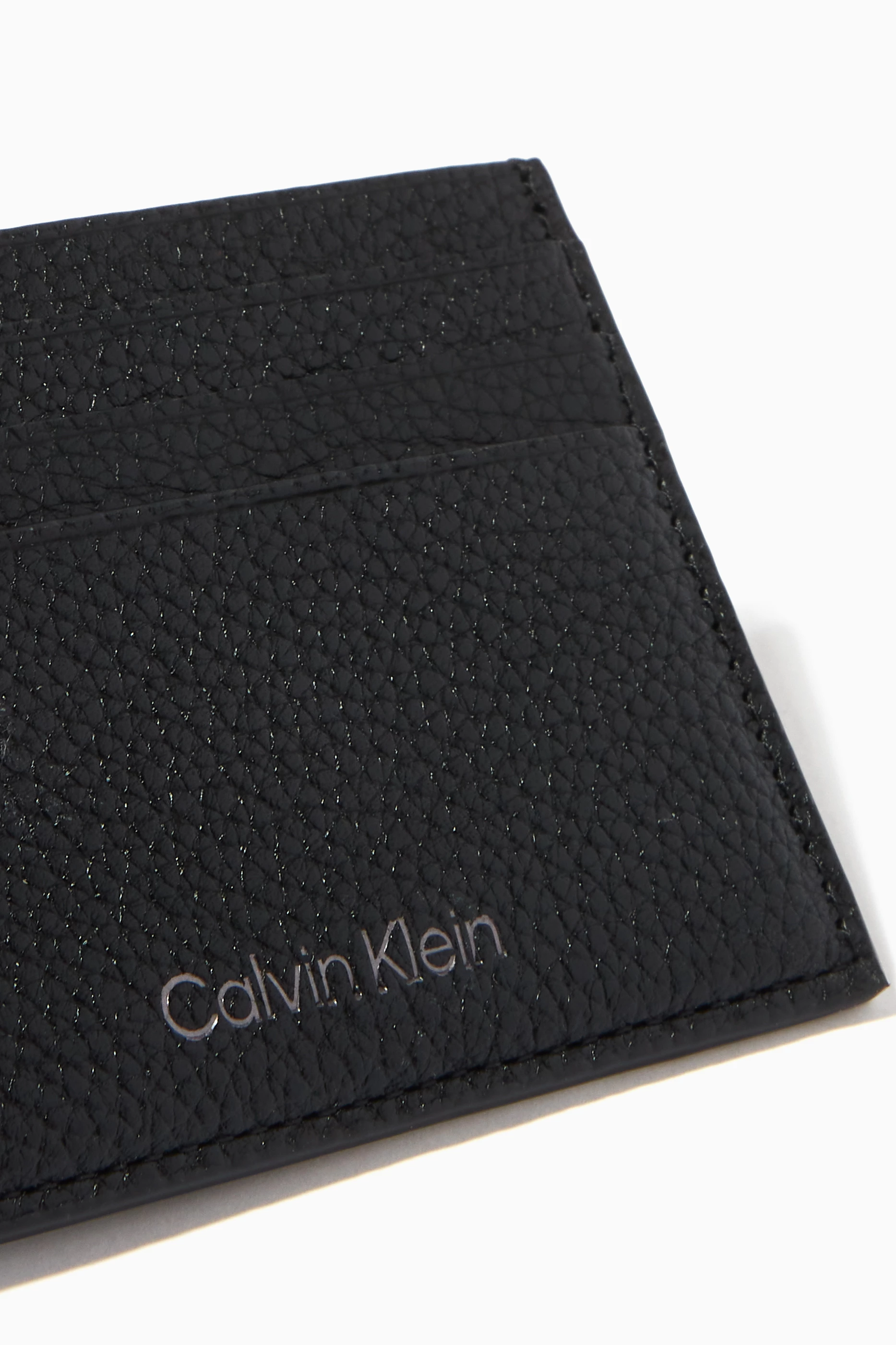 Buy Calvin Klein Black Warmth Card Holder in Leather for Men in