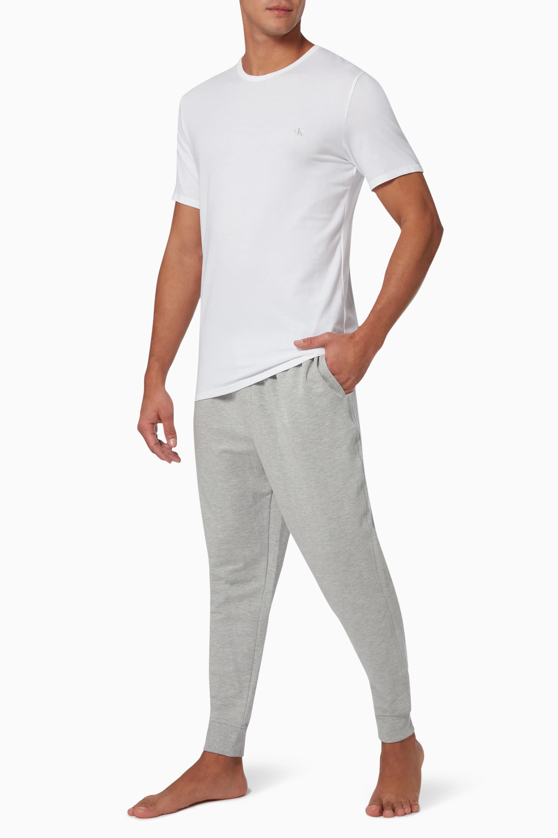 Buy Calvin Klein Grey Modern Structure Lounge T-shirt in Stretch Cotton  Blend Jersey for Men in Bahrain