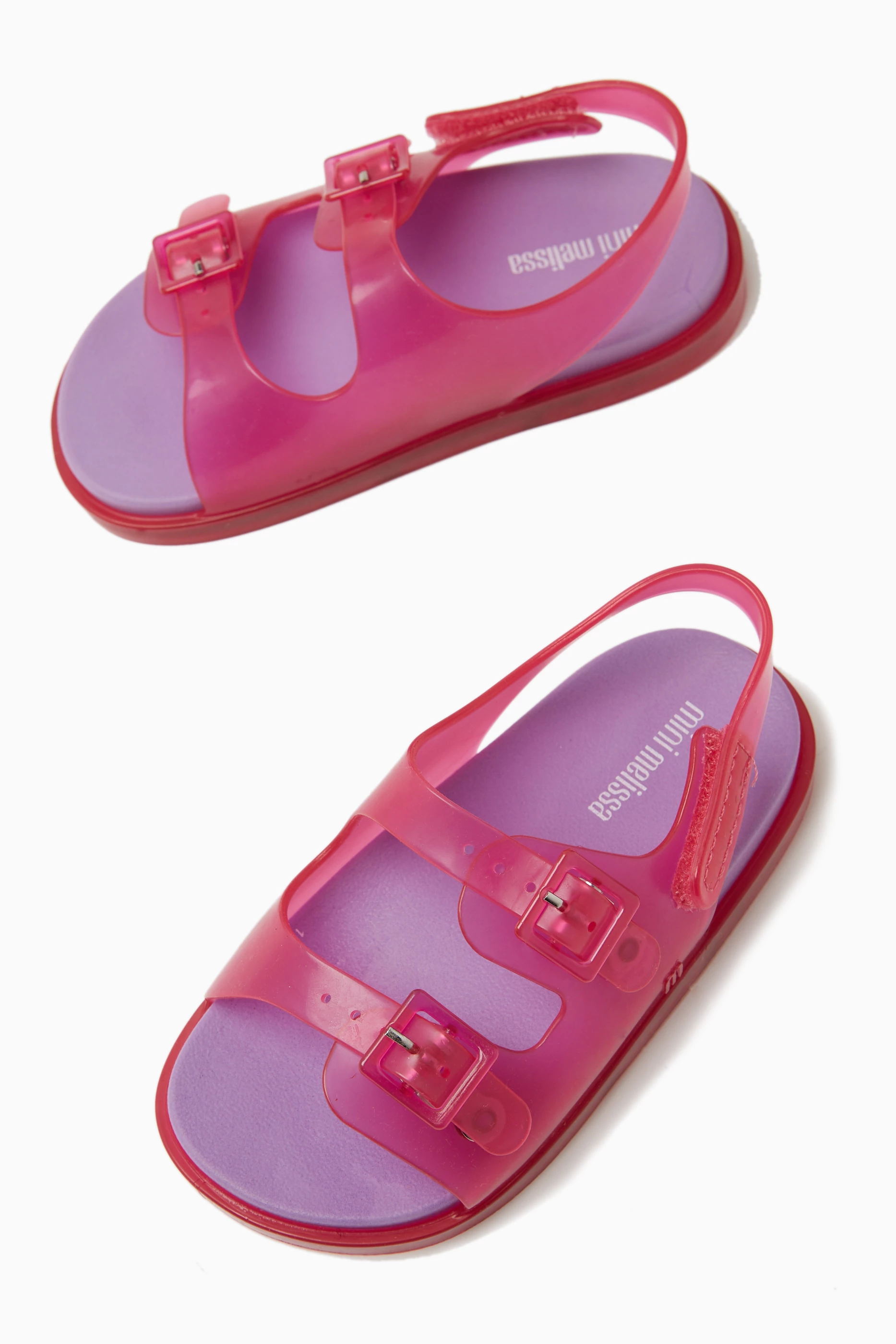Buy Mini Melissa Pink Wide Sandals in Rubber for Girls in UAE