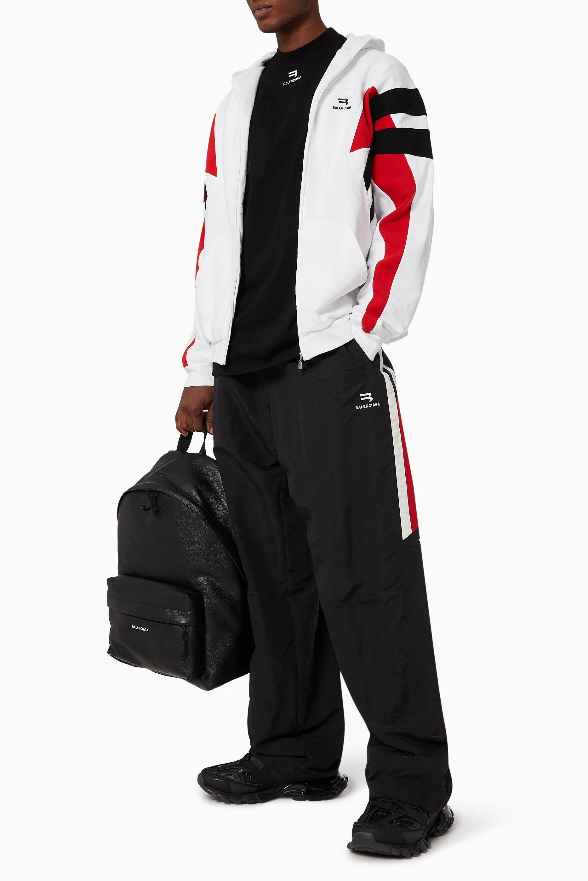 Buy Balenciaga White Sporty B Tracksuit Jacket in Cotton Fleece for Men in UAE Ounass