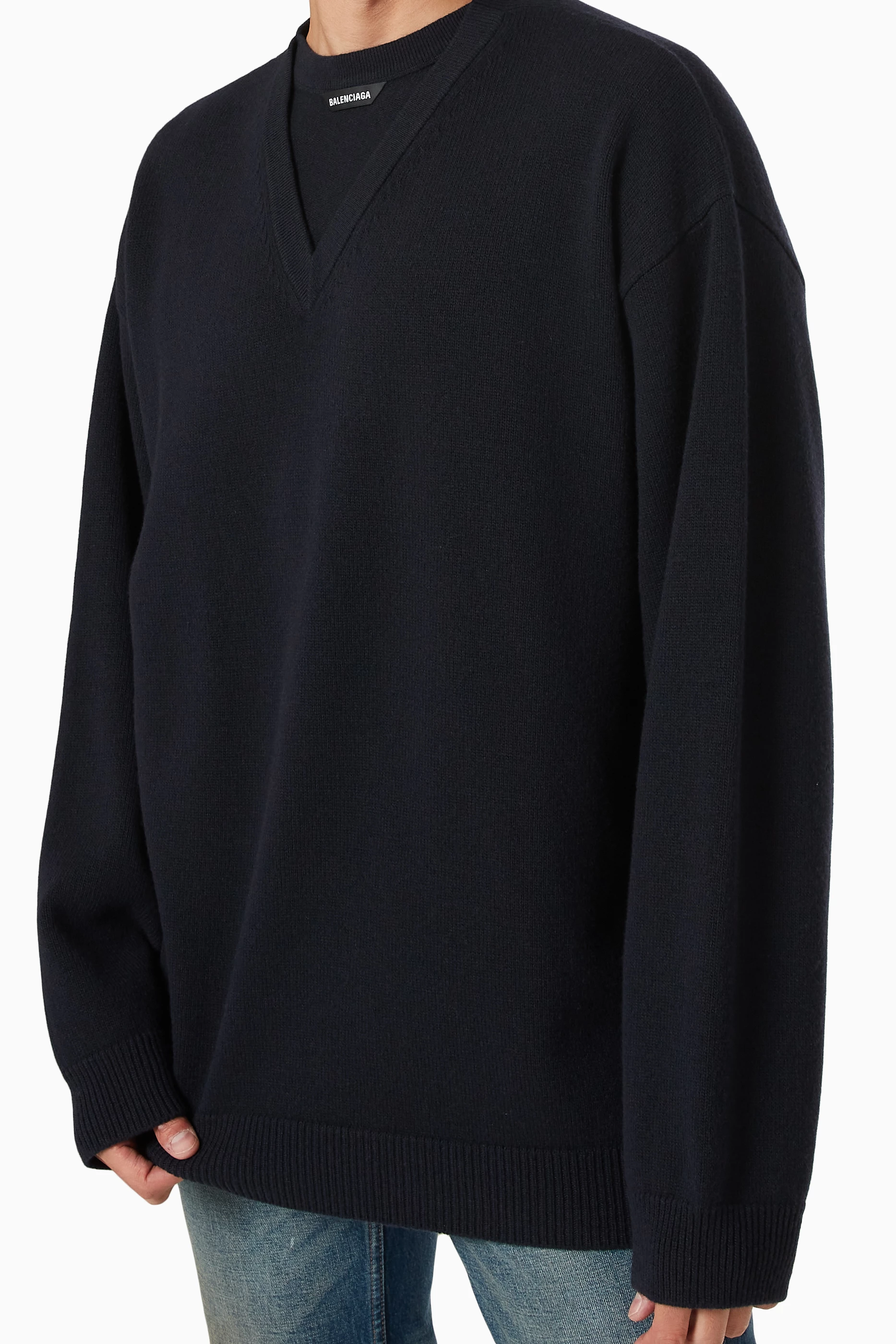 Balenciaga sweater navy deals