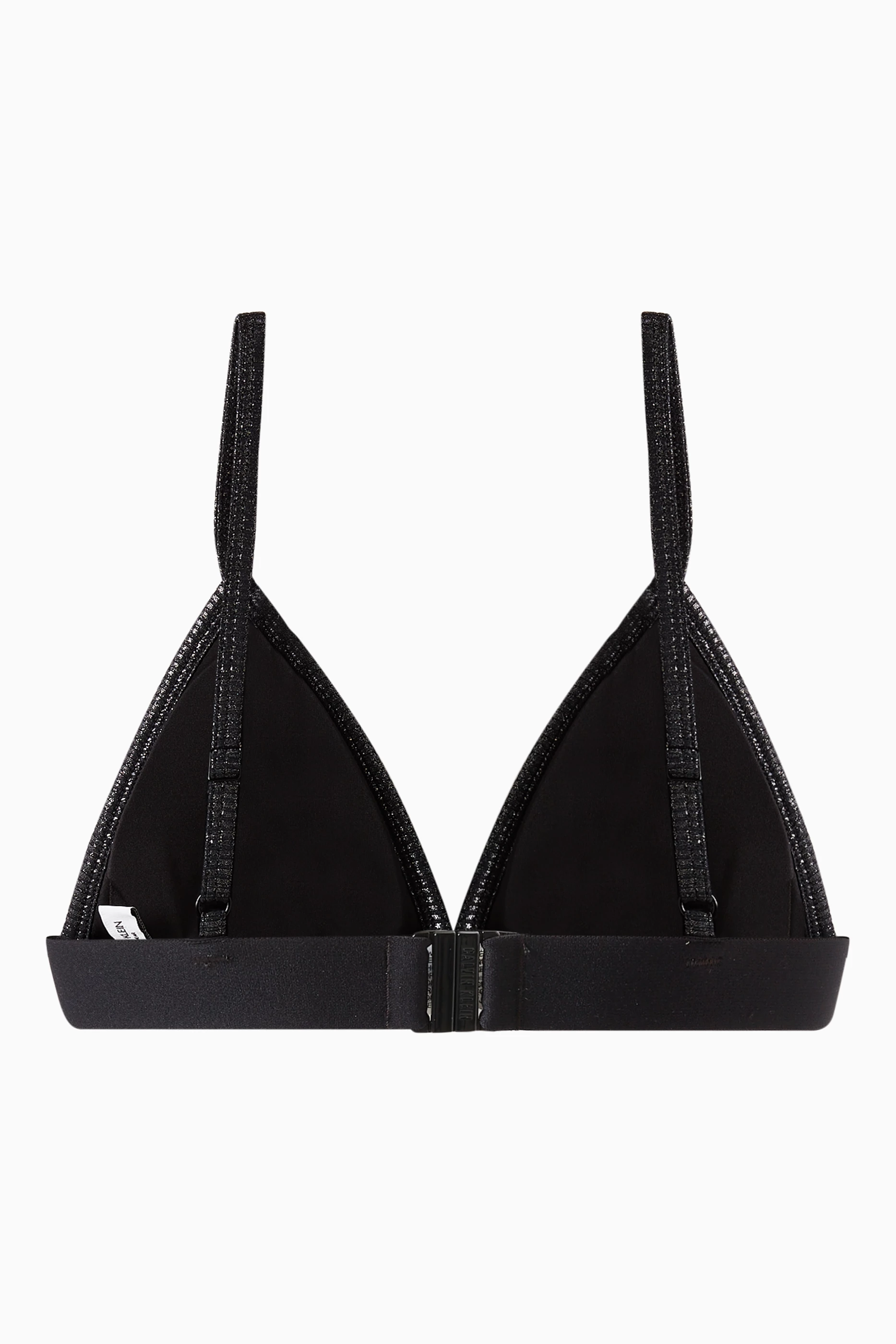 Buy Calvin Klein Black Core Festive Triangle Bikini Top in Ribbed