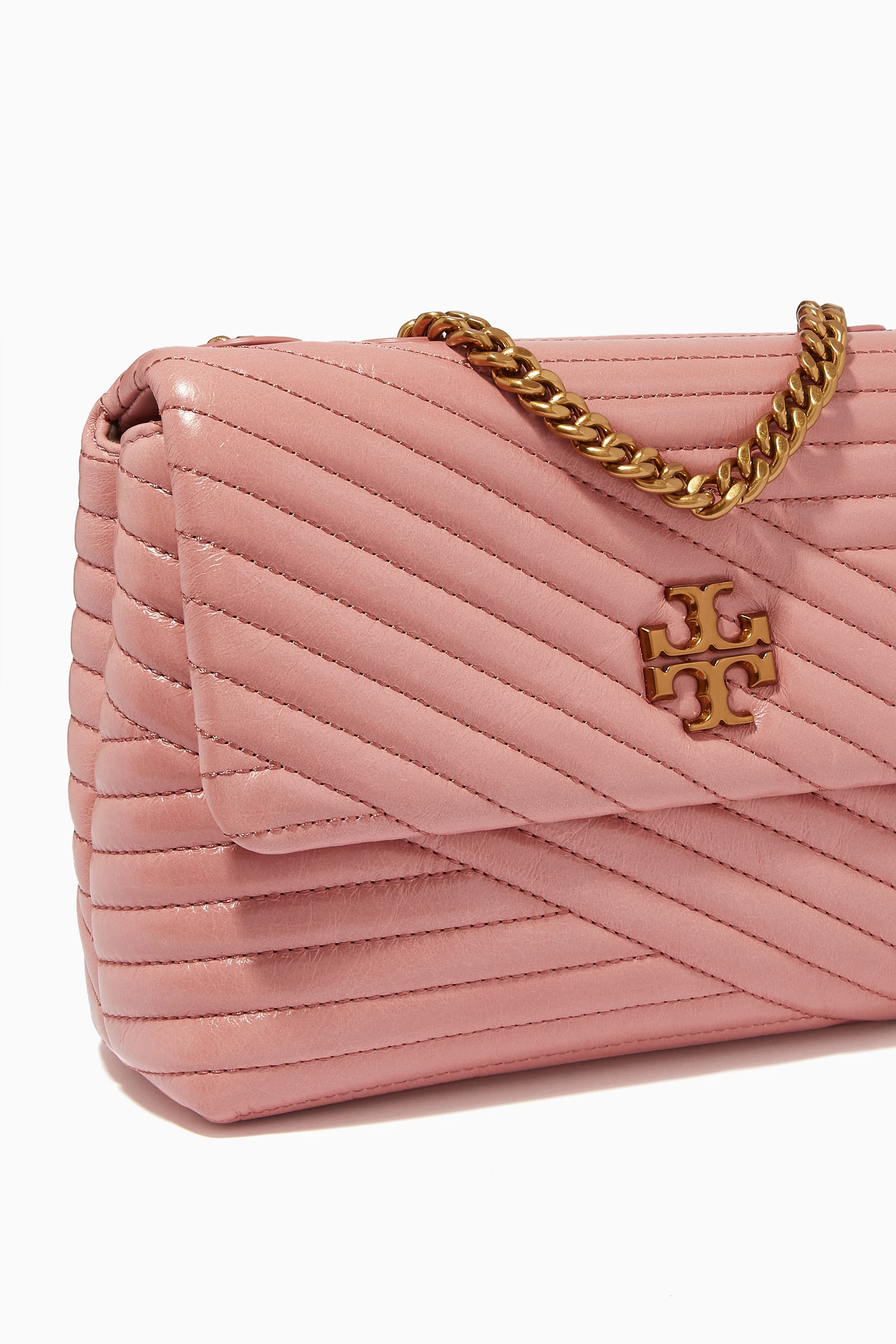 Buy Tory Burch Pink Kira Chevron Glazed Small Convertible Bag in