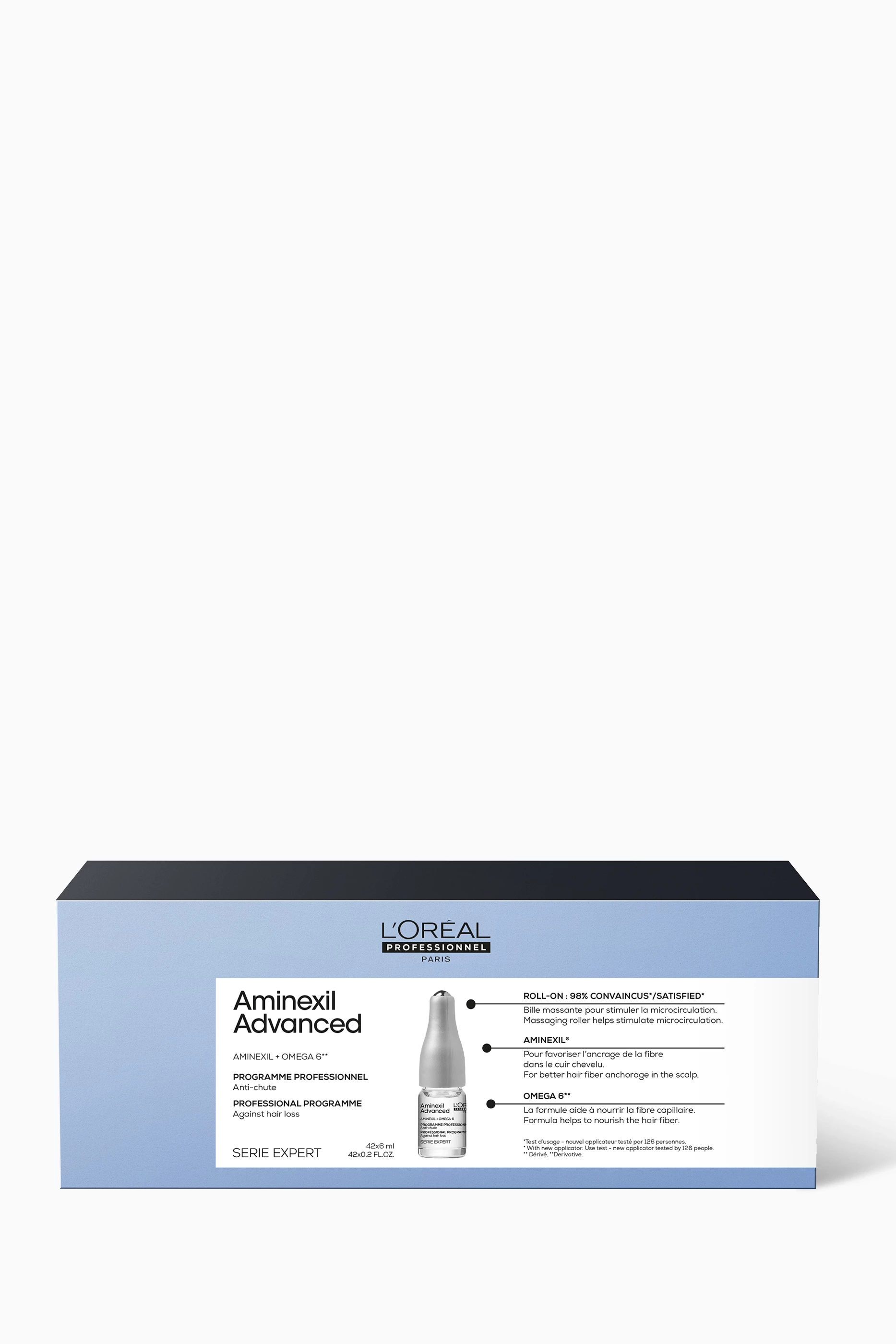 Buy L Or al Professionnel Colourless Aminexil Advanced Roll On Dual Action Scalp Anti Thinning Hair Treatment 42 x 6ml for UNISEX in UAE Ounass