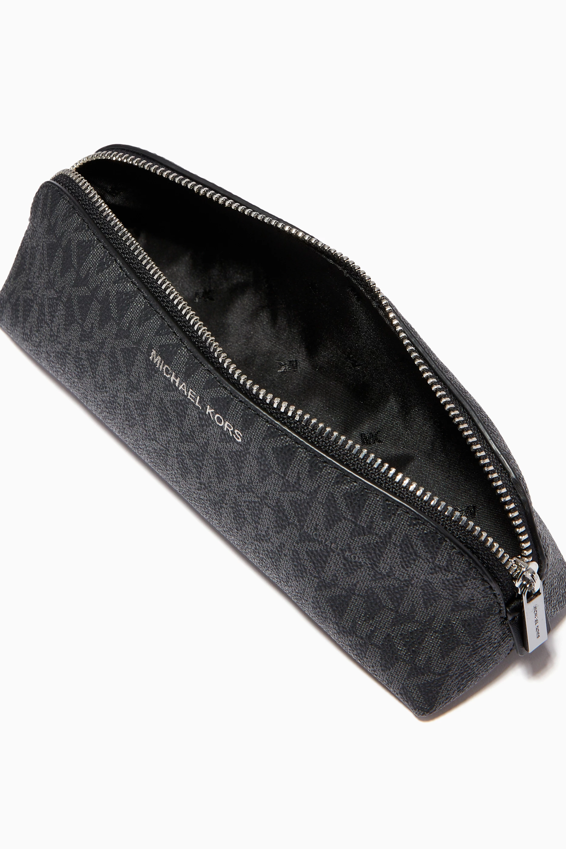 Buy Michael Kors Black Pencil Pouch in Logo Canvas for Men in UAE