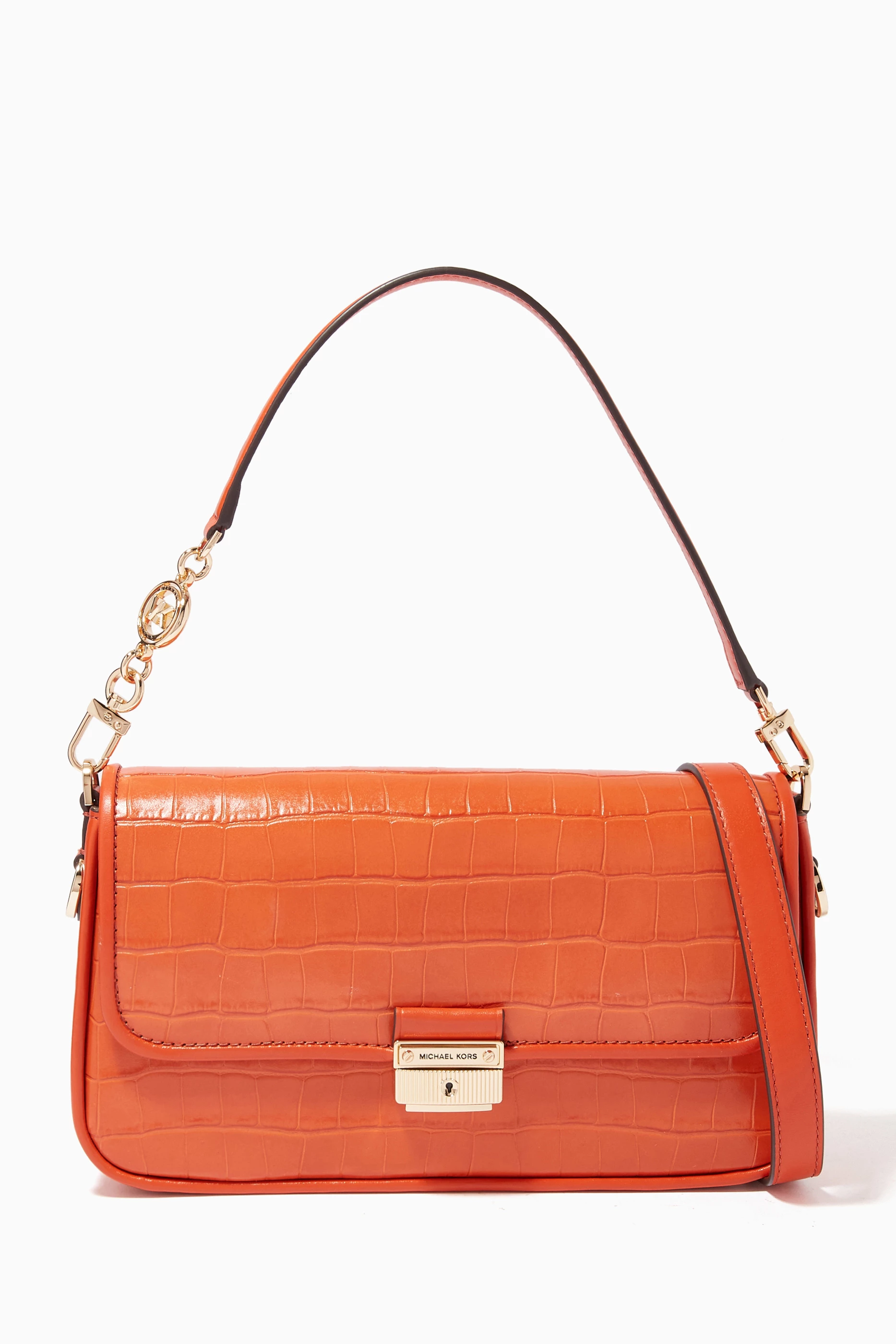 Orange michael store kors bag