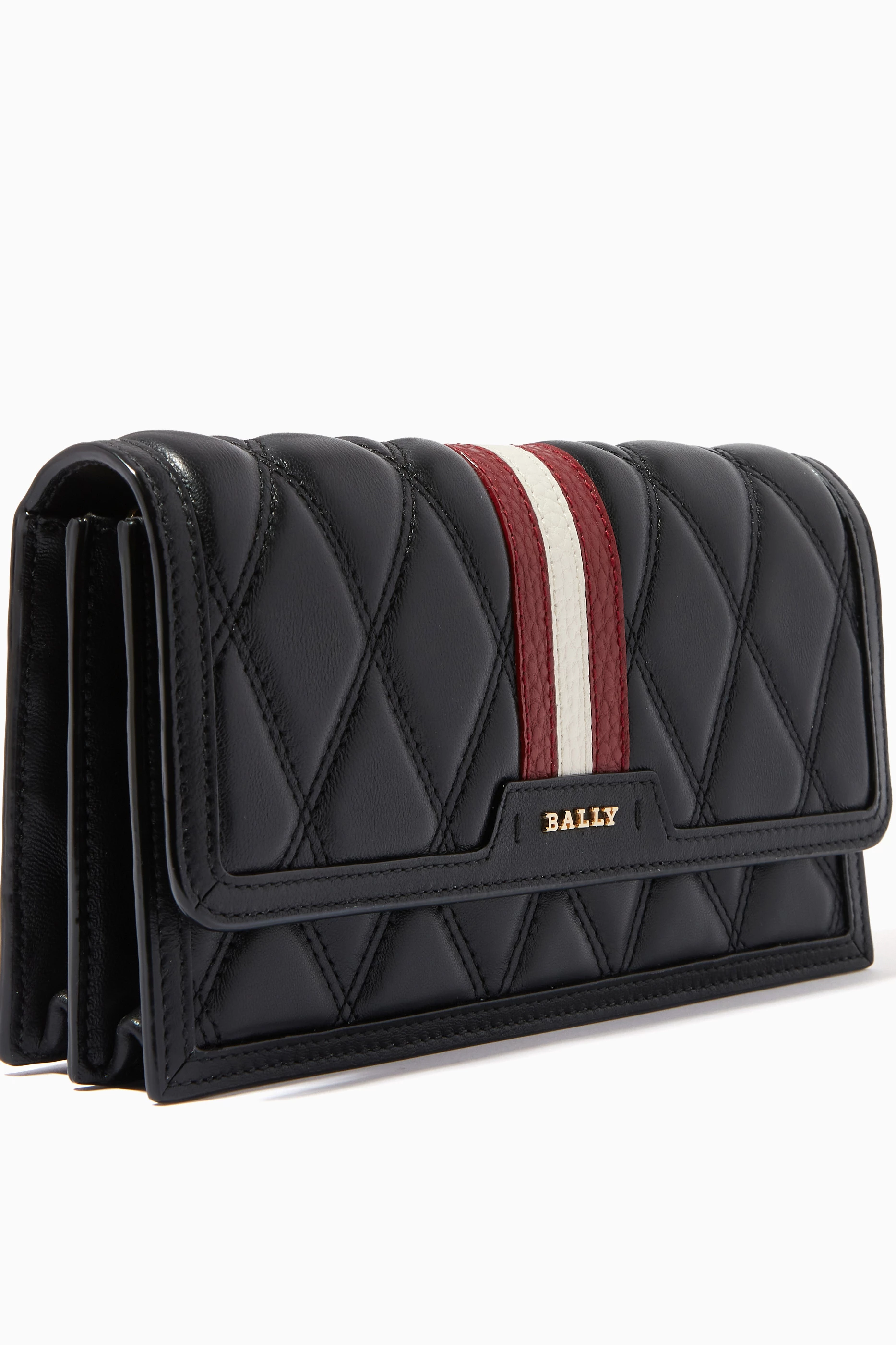Buy Bally Black Dafford Wallet Bag in Quilted Leather for Women in