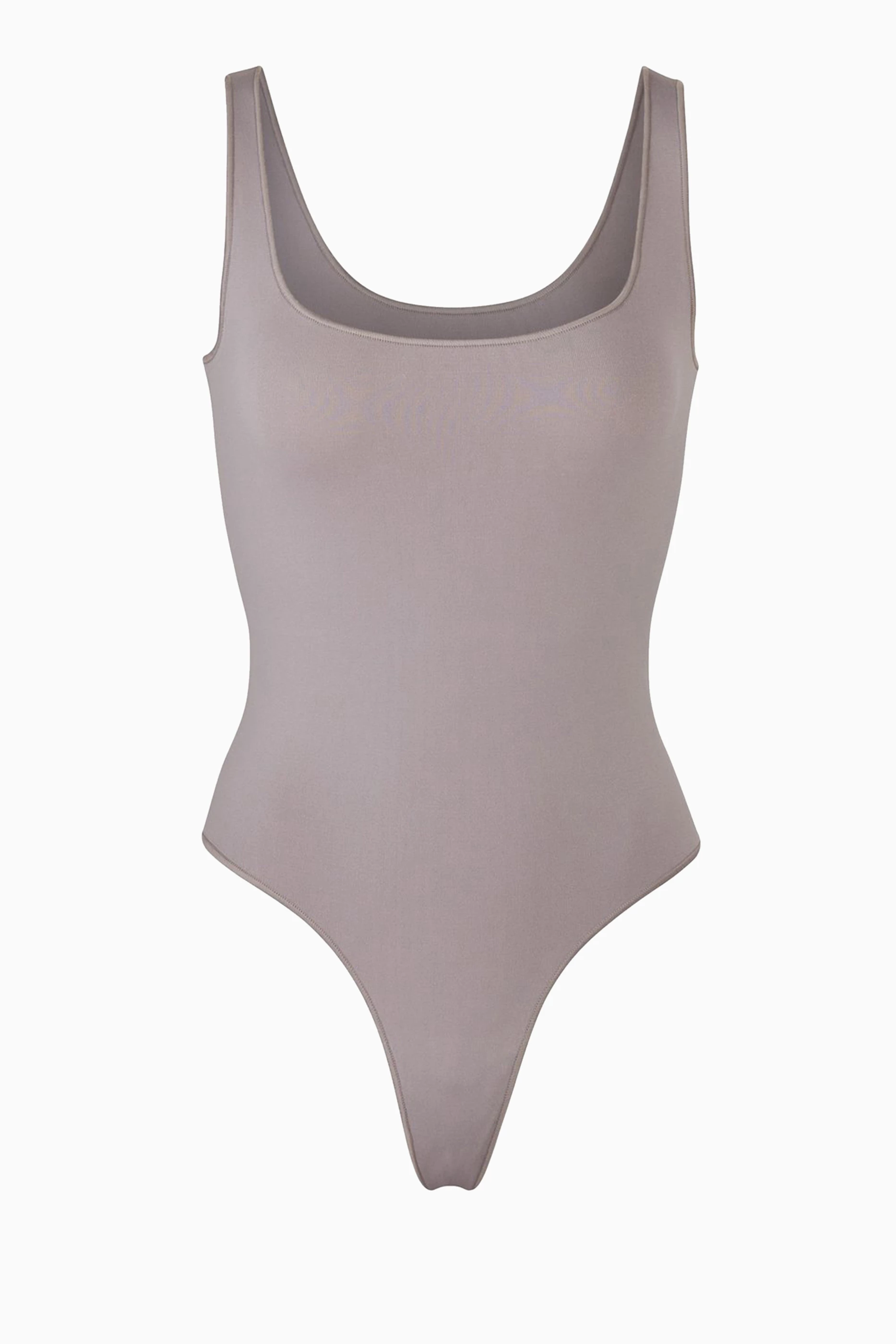 Buy SKIMS Grey Essential Scoop Neck Bodysuit for Women in UAE