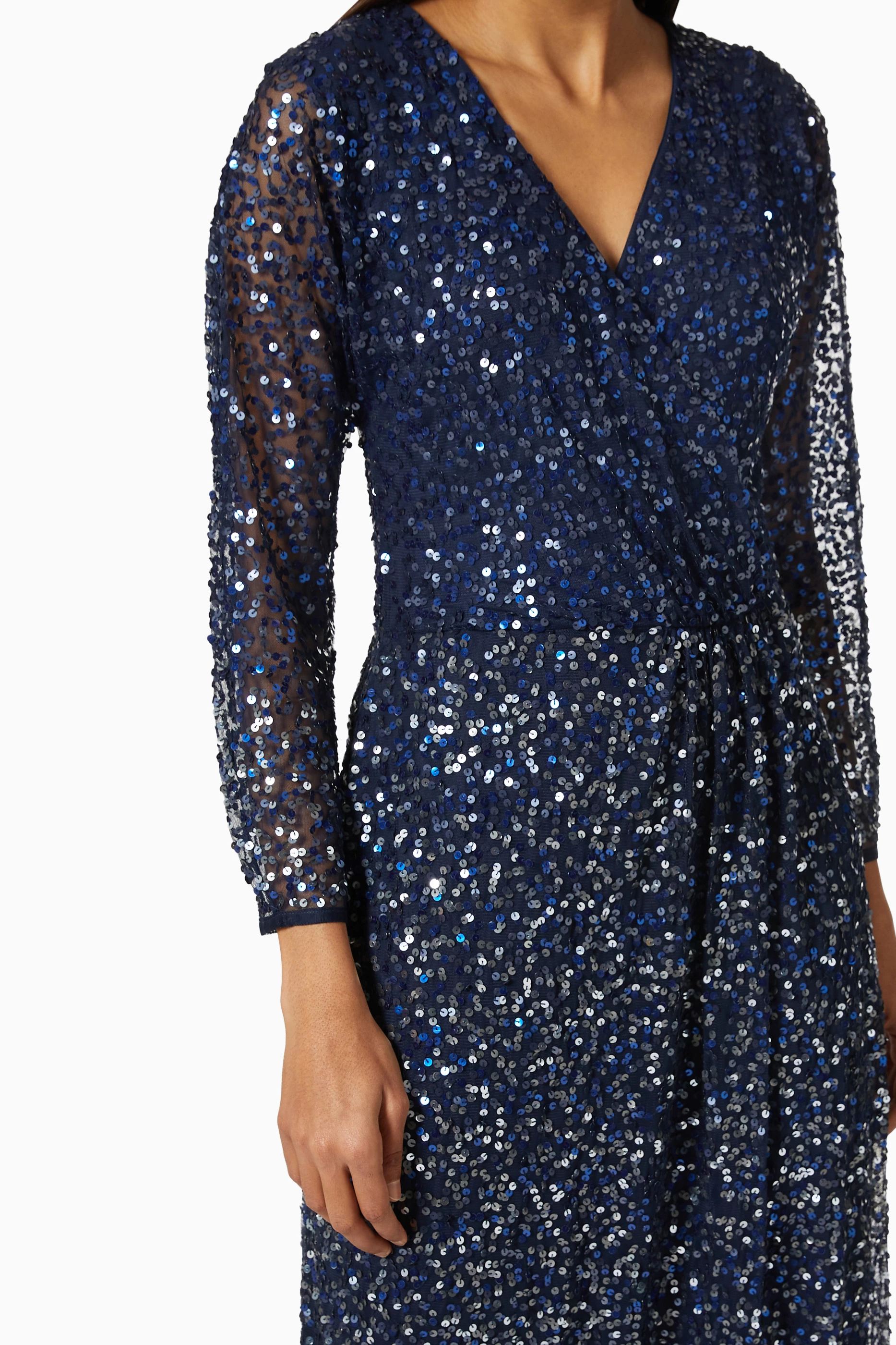 Oasis sequin tinsel wrap dress hotsell