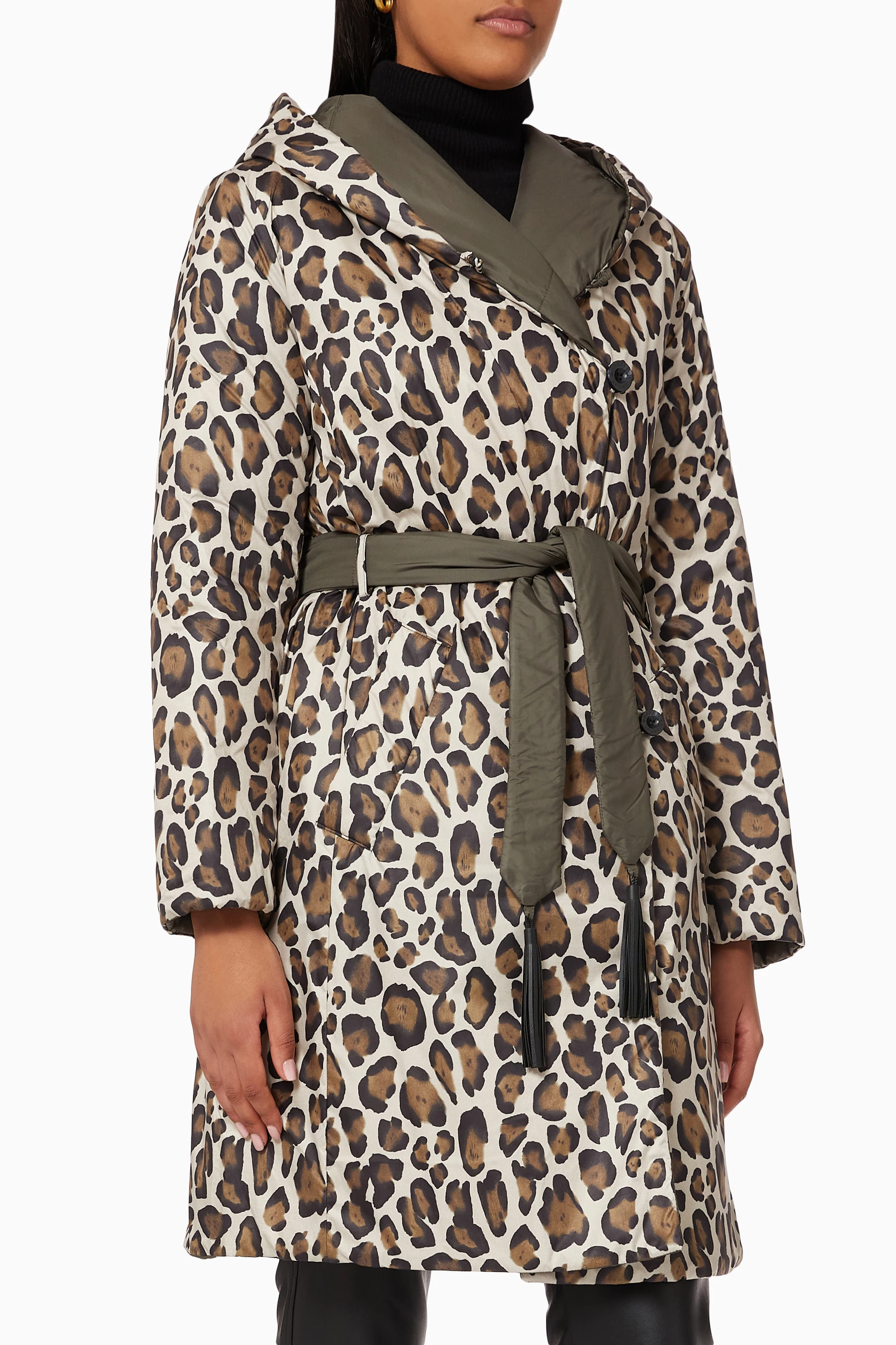 Buy Marella Neutral Ballata Animal Print Padded Jacket for Women
