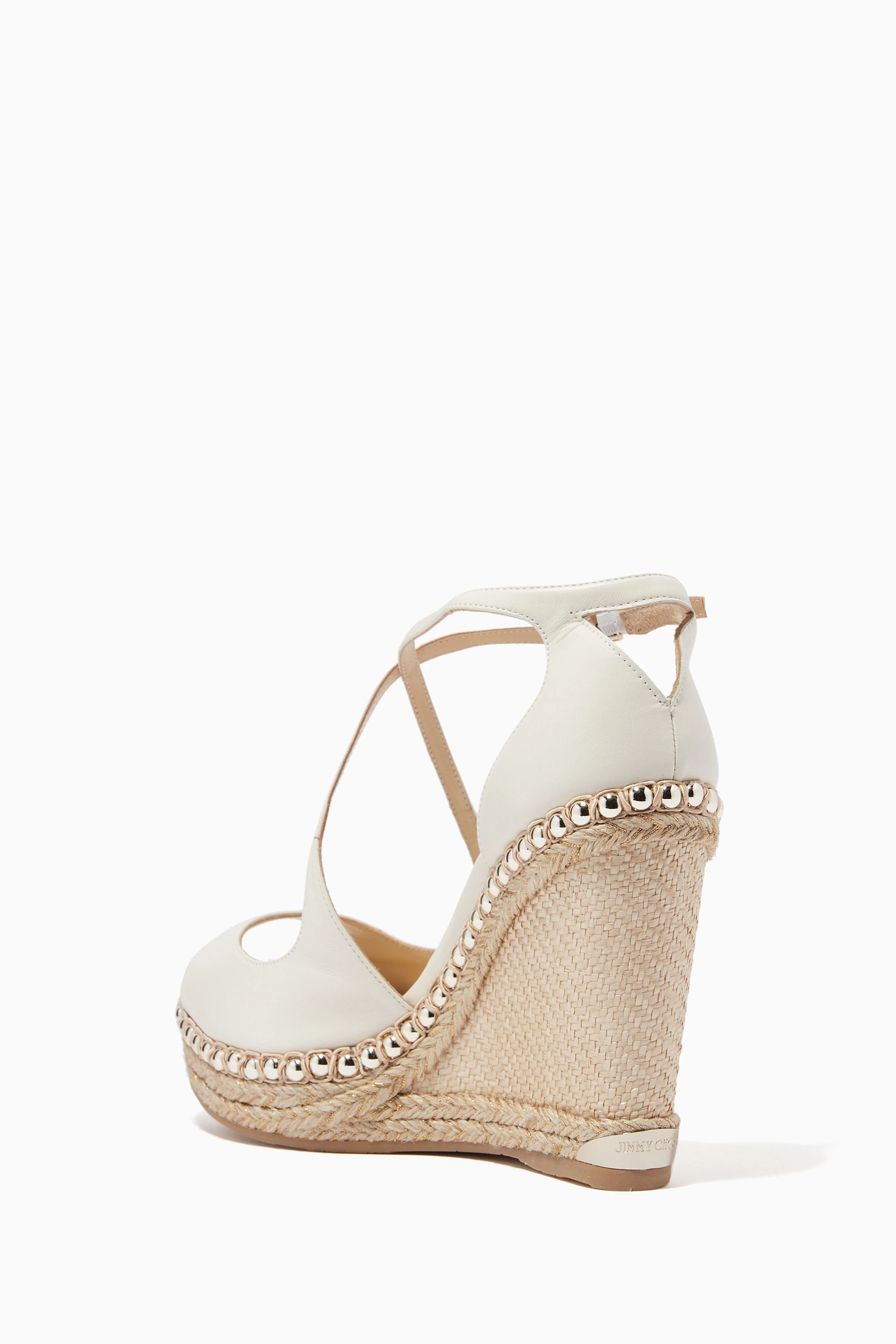 Buy Jimmy Choo Neutral Dakota 120 Wedge Sandals in Nappa for Women in UAE Ounass