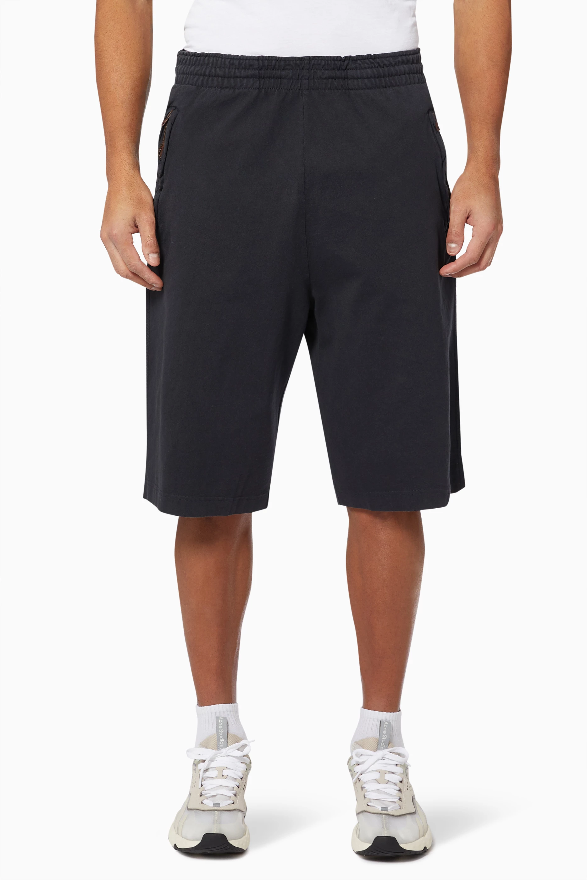 Buy Acne Studios Black Sweat Shorts in Cotton for Men in UAE Ounass