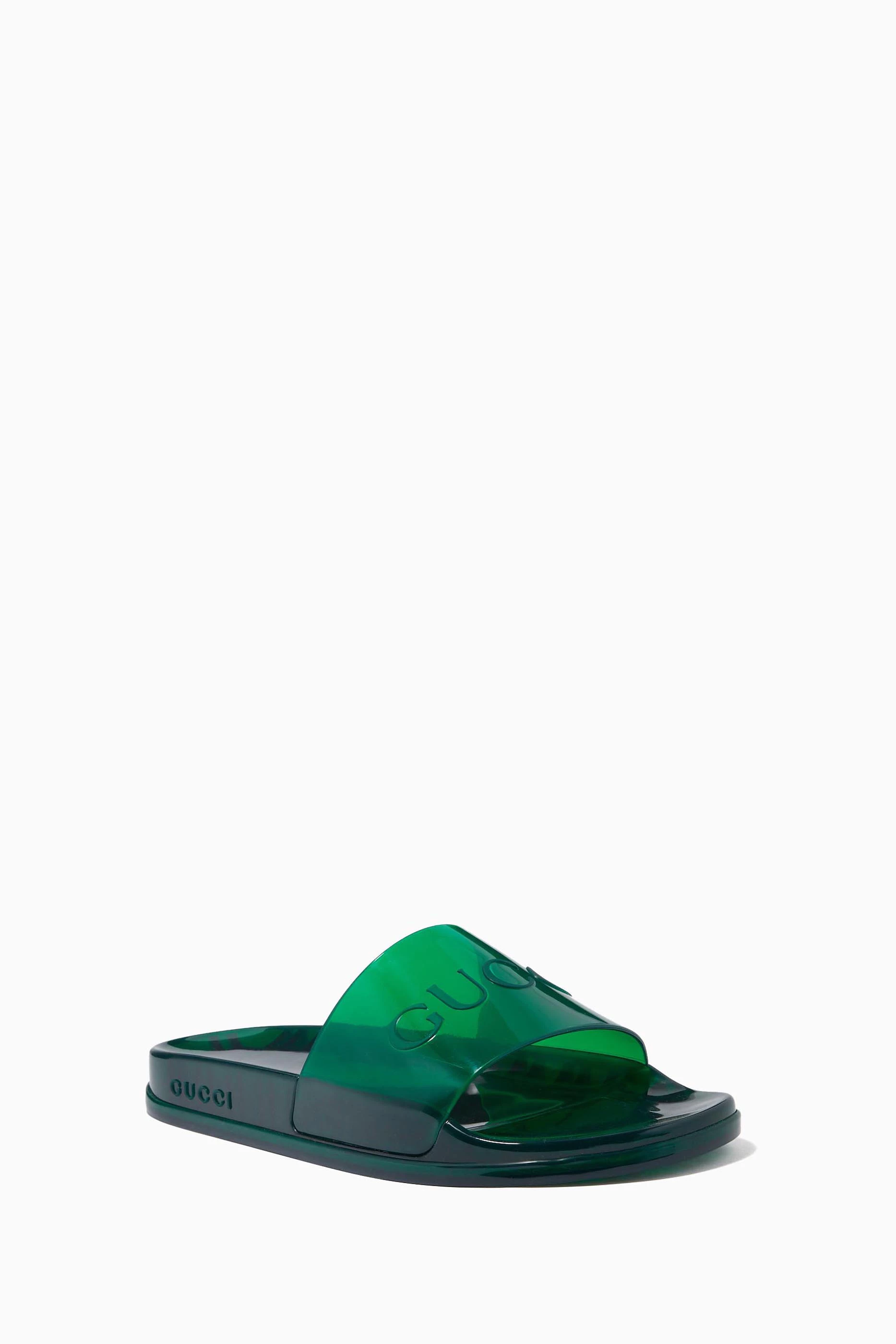 Lime green gucci slides sales