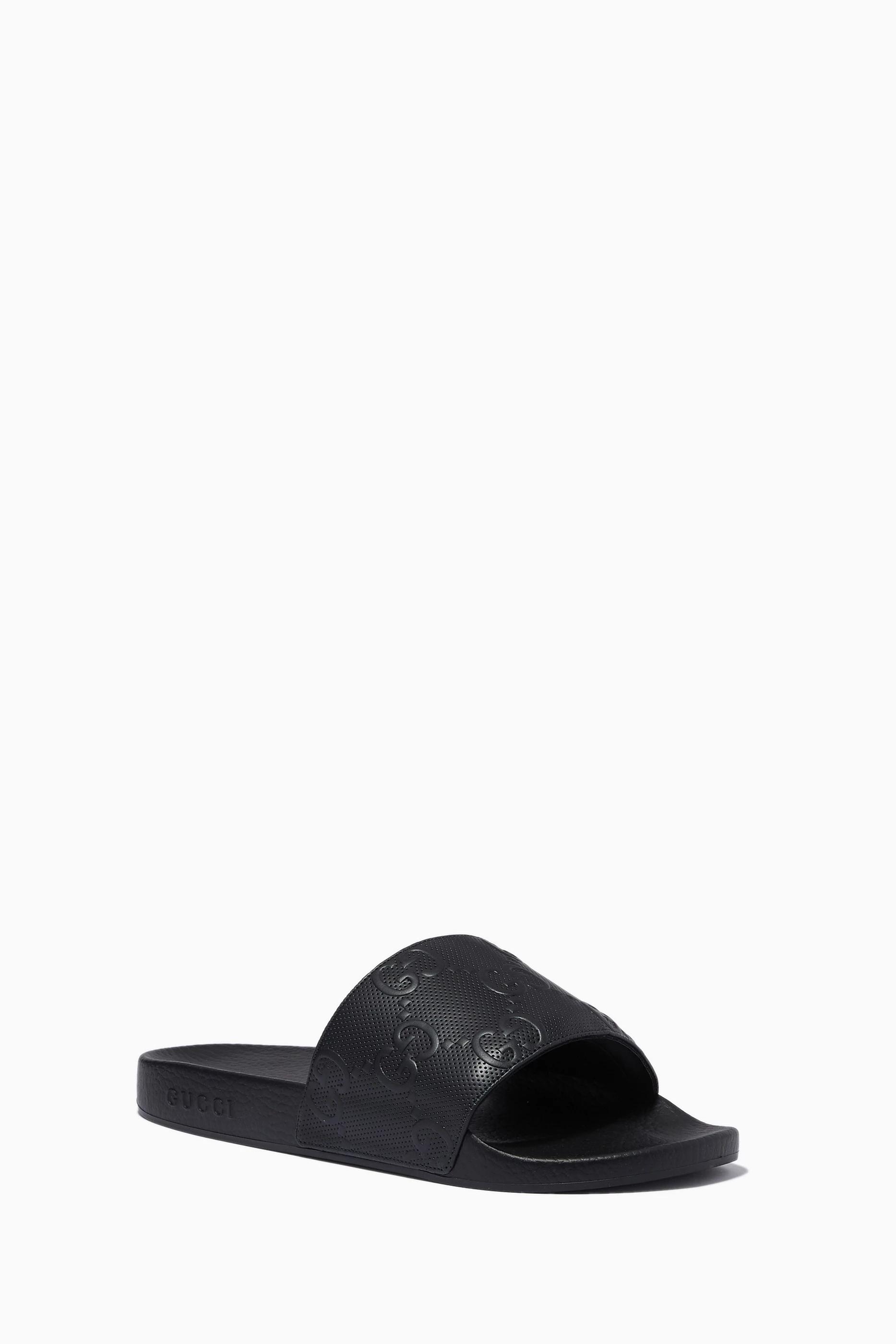 Gucci mens black new arrivals slides