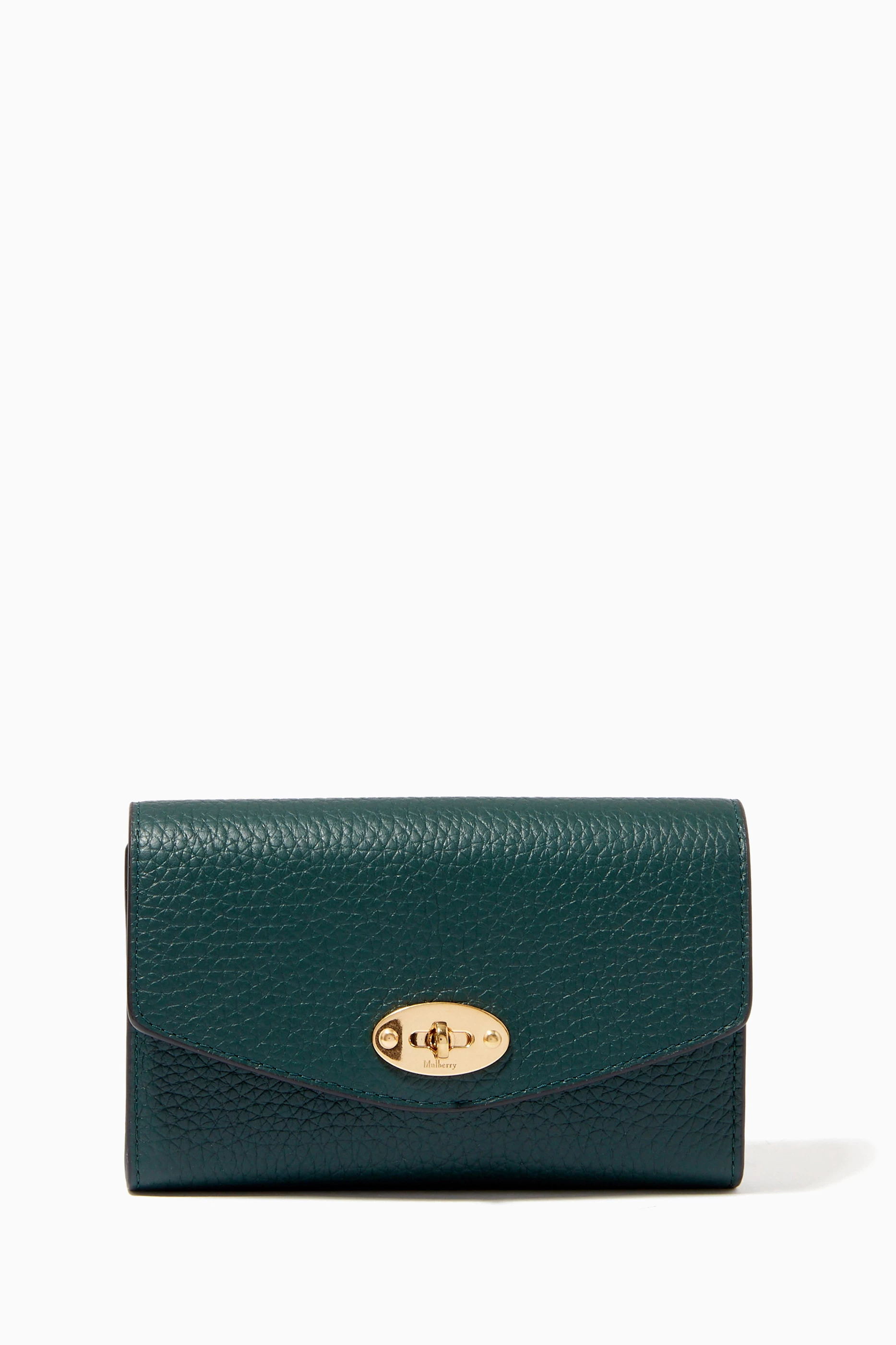 Buy Mulberry Green Medium Darley Wallet in Heavy Grain Leather for